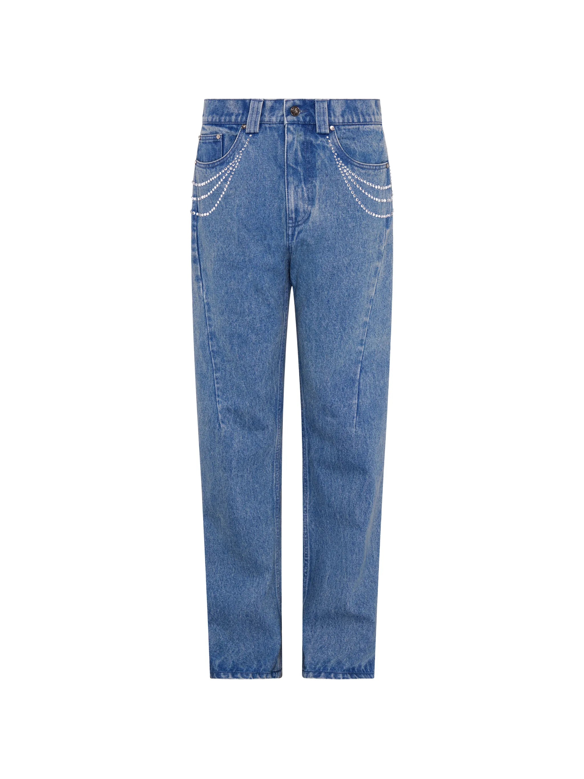 jewelled straight jeans