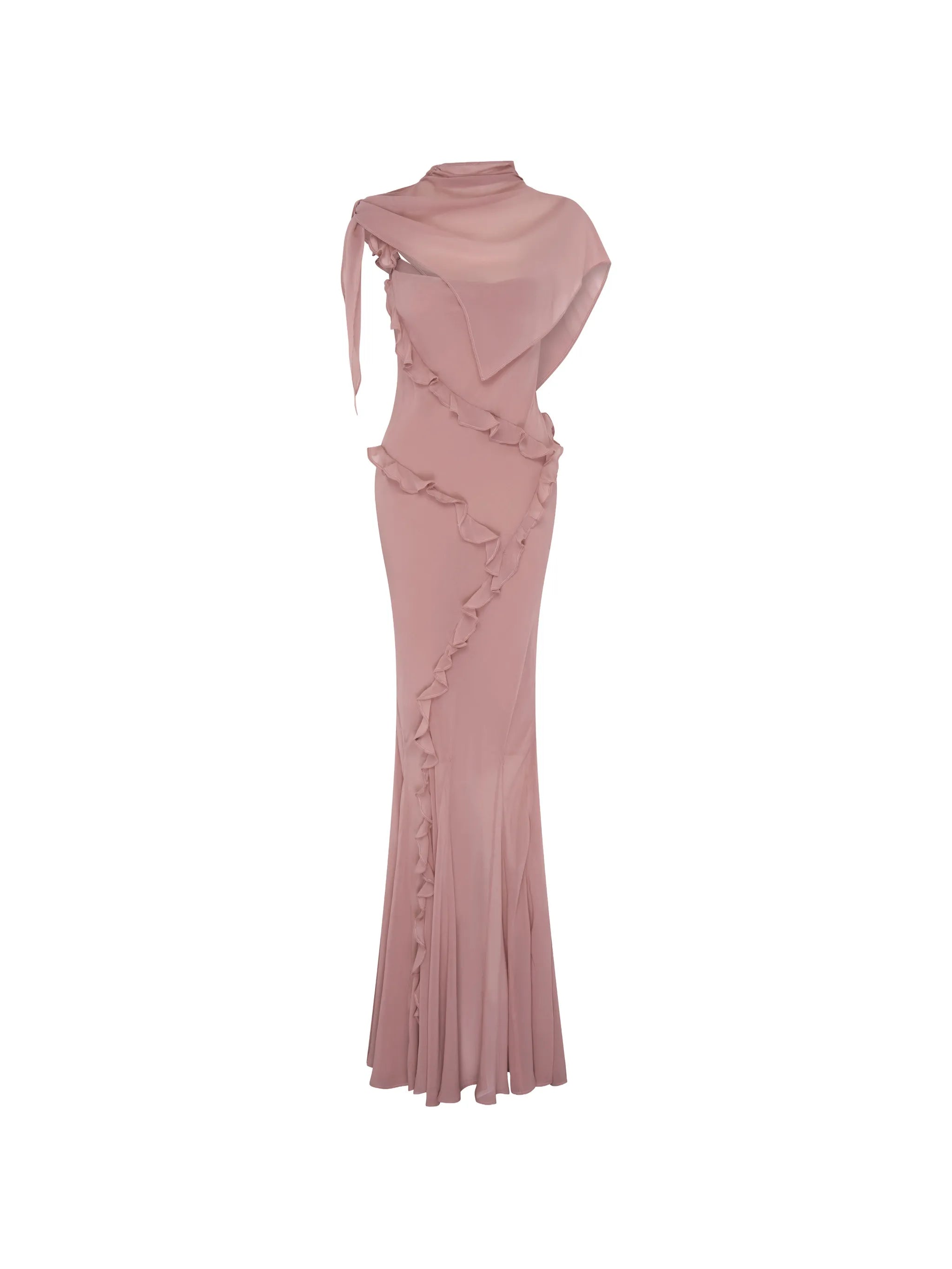 ruffled maxi dress