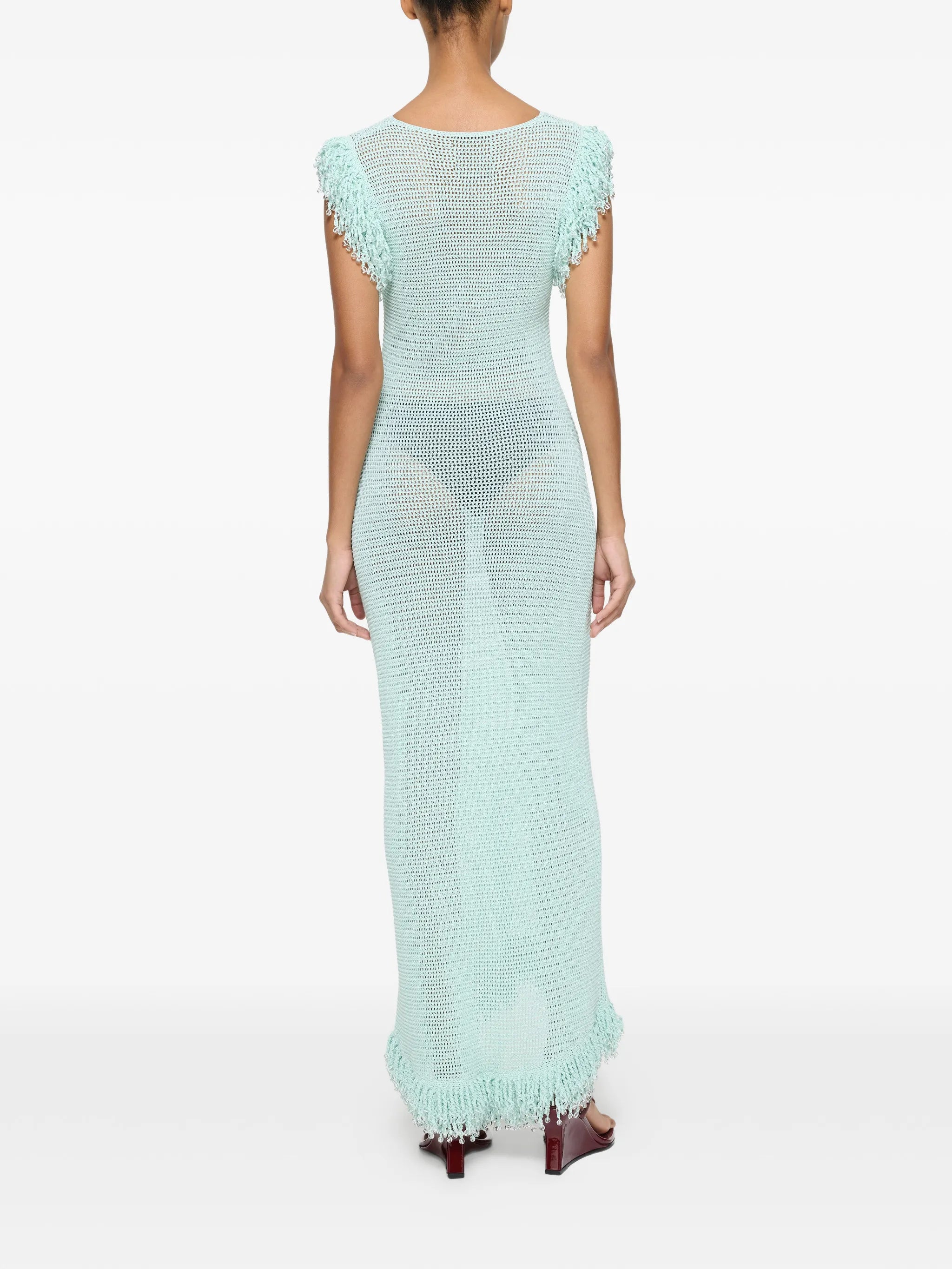 fringed fishnet dress