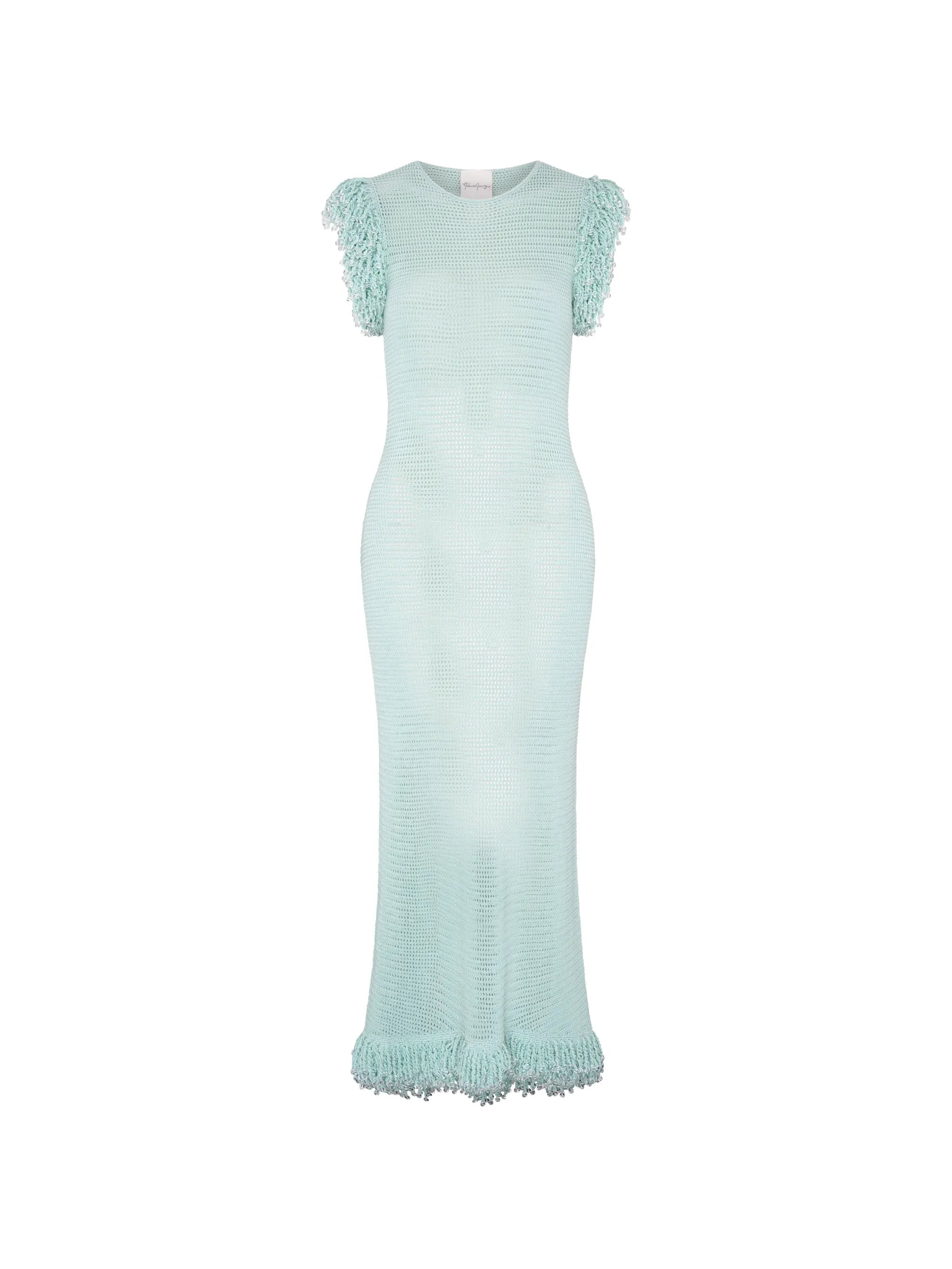 fringed fishnet dress