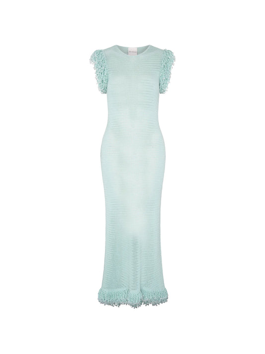fringed fishnet dress