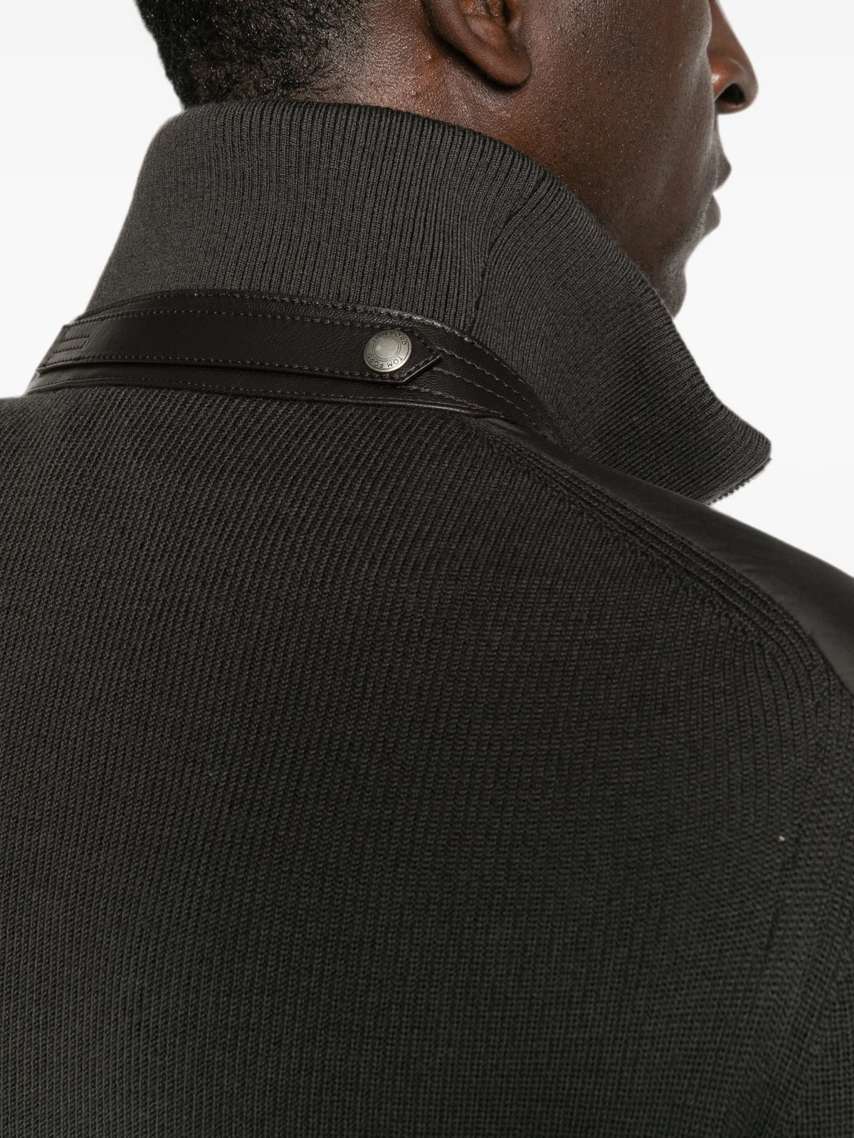 nylon down front merino zip through jacket
