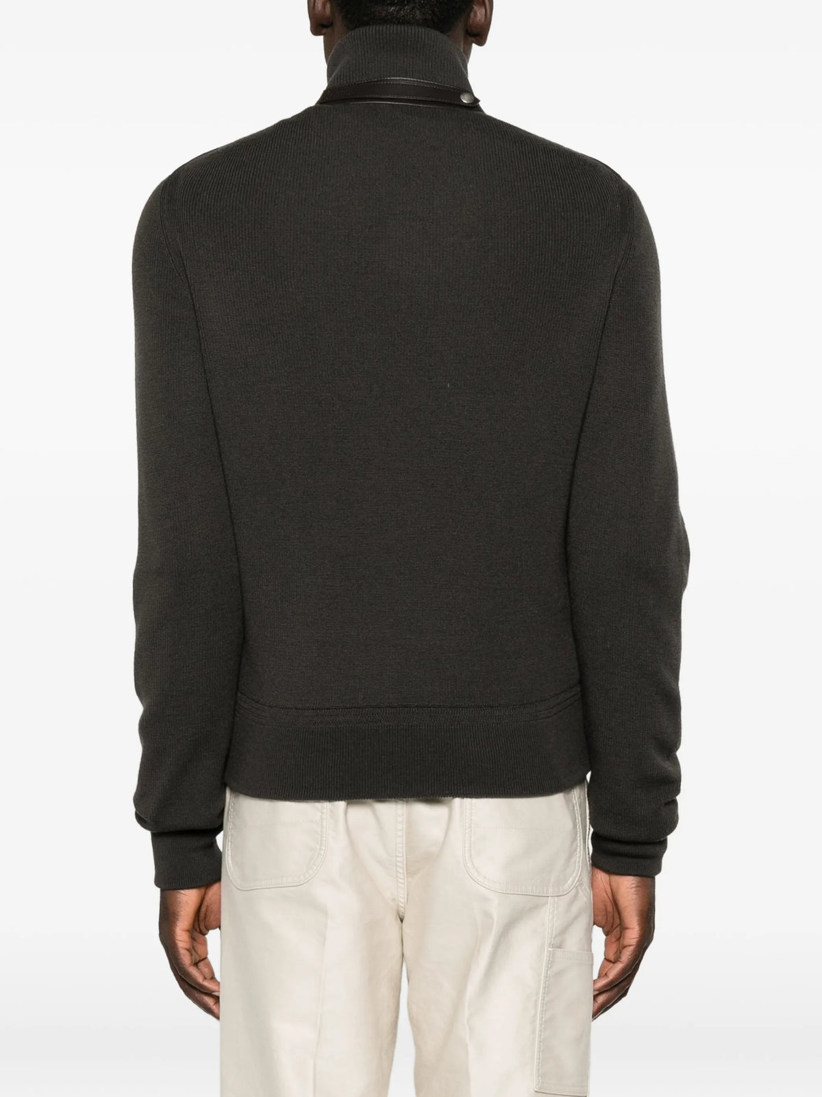 nylon down front merino zip through jacket