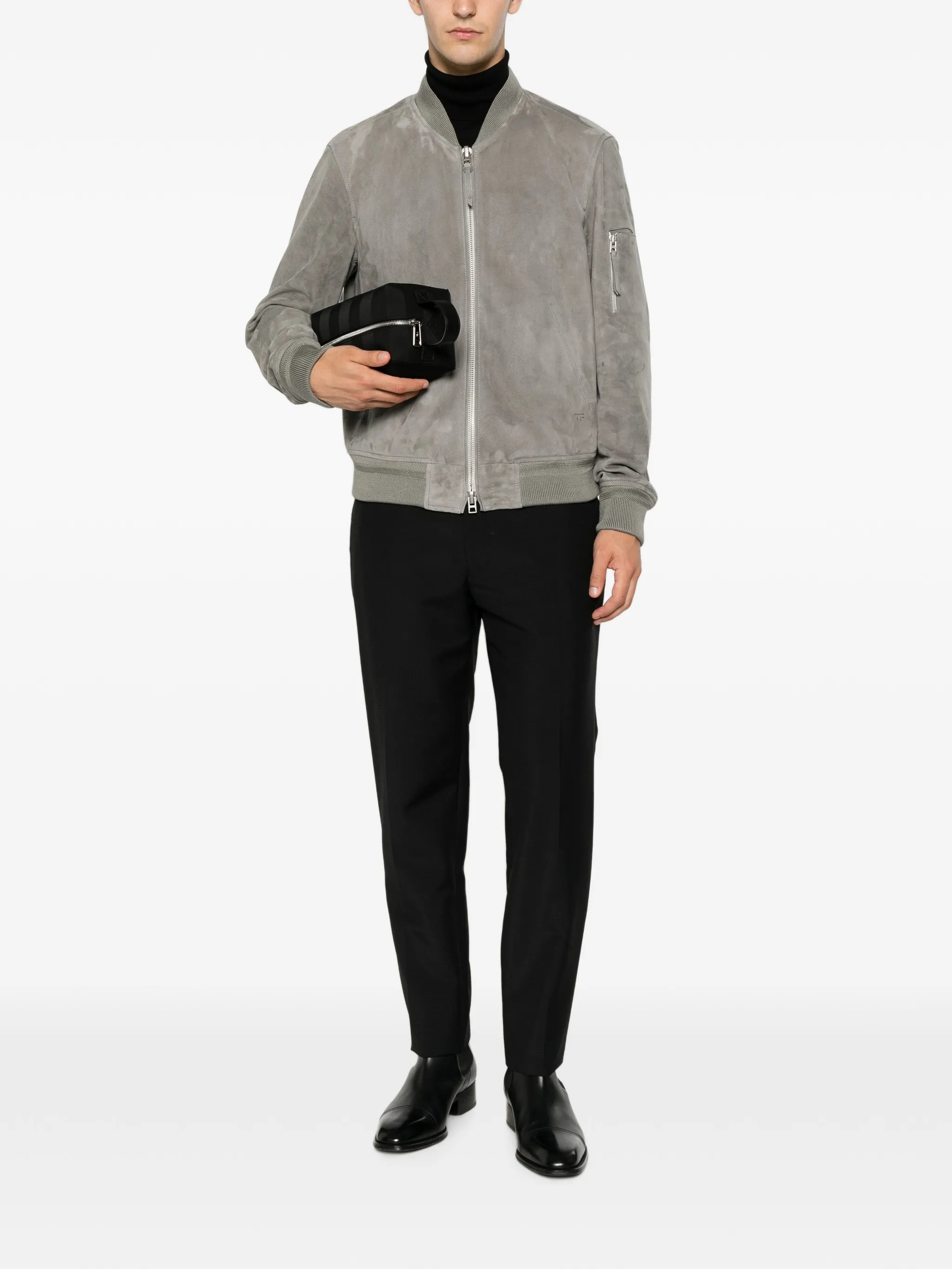 fine suede bomber