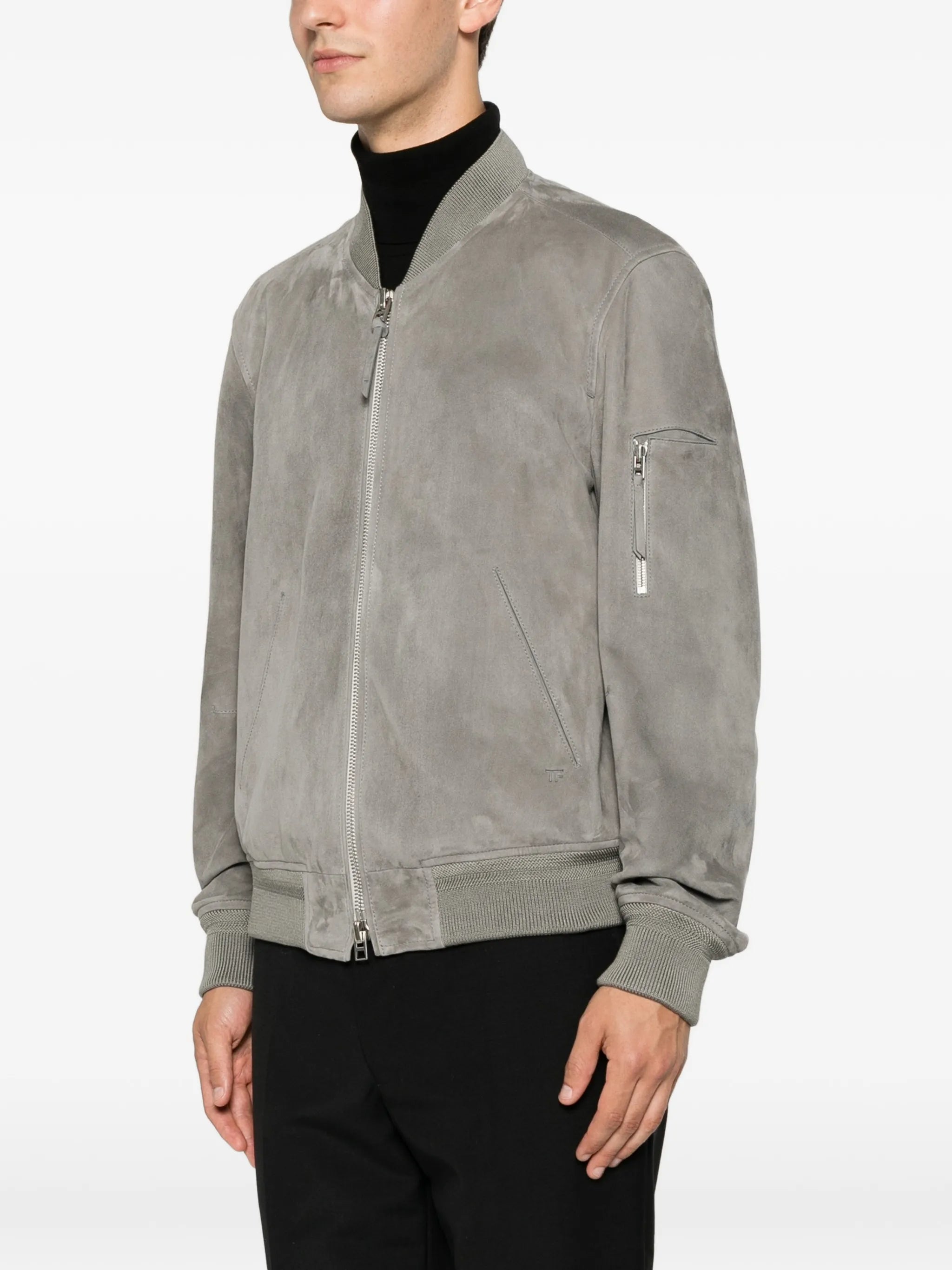 fine suede bomber