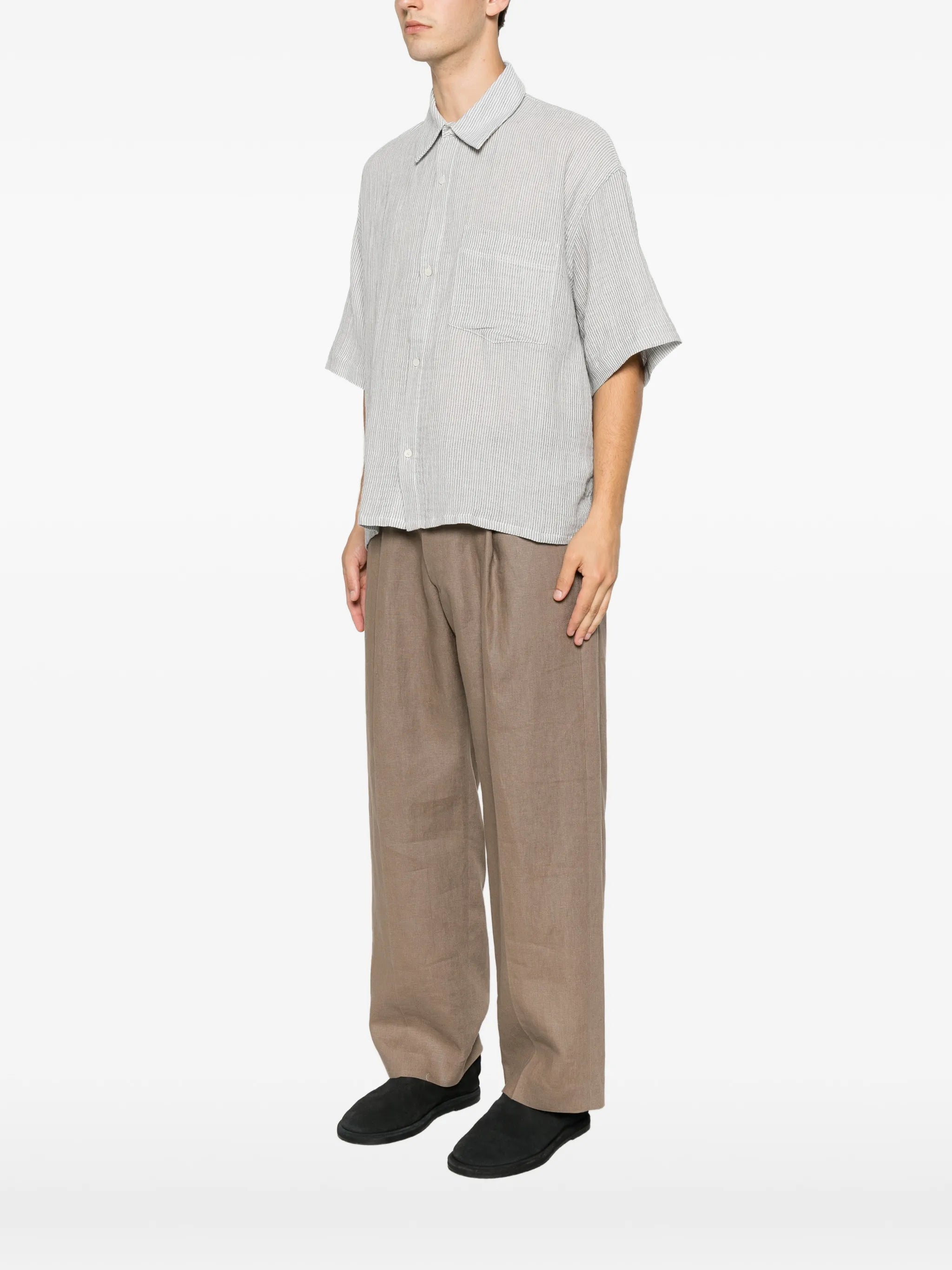 striped short-sleeve shirt