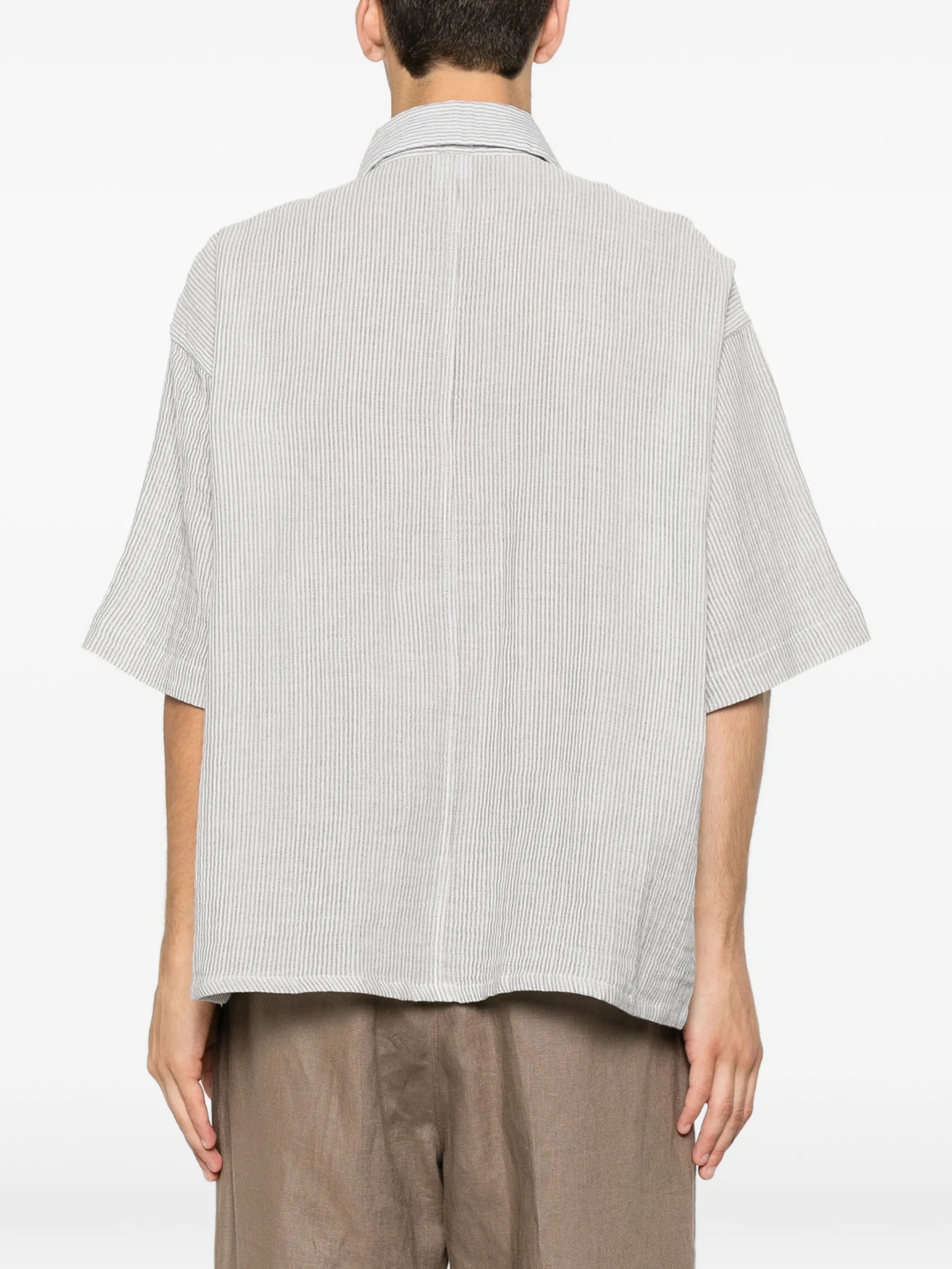 striped short-sleeve shirt