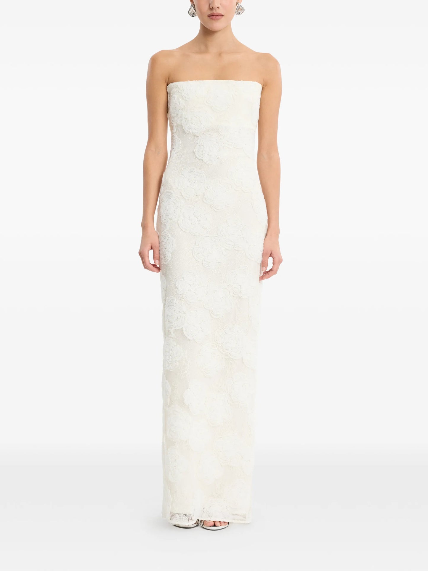flower mesh tube dress