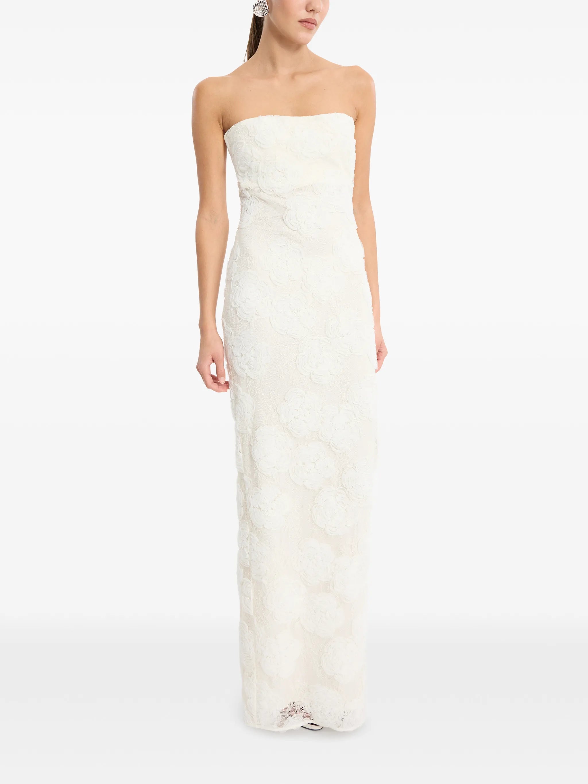 flower mesh tube dress