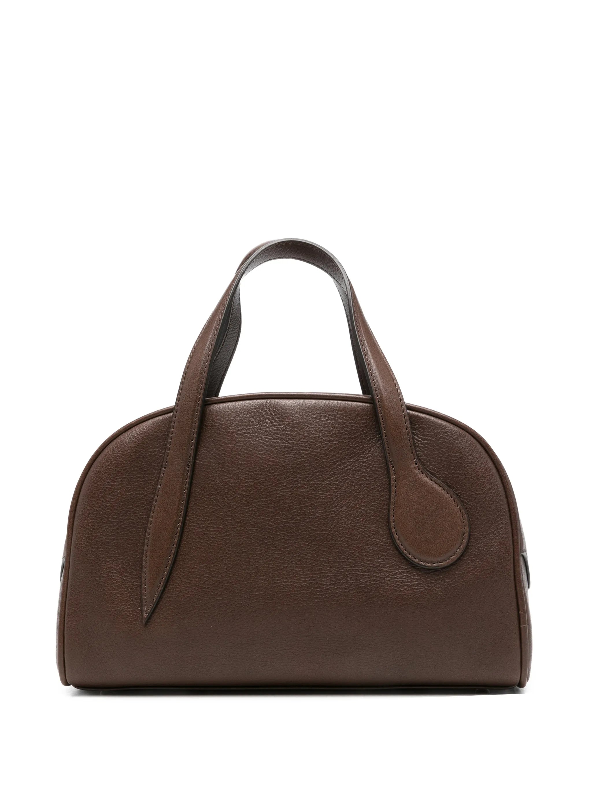 mini bowling smooth leather tote bag