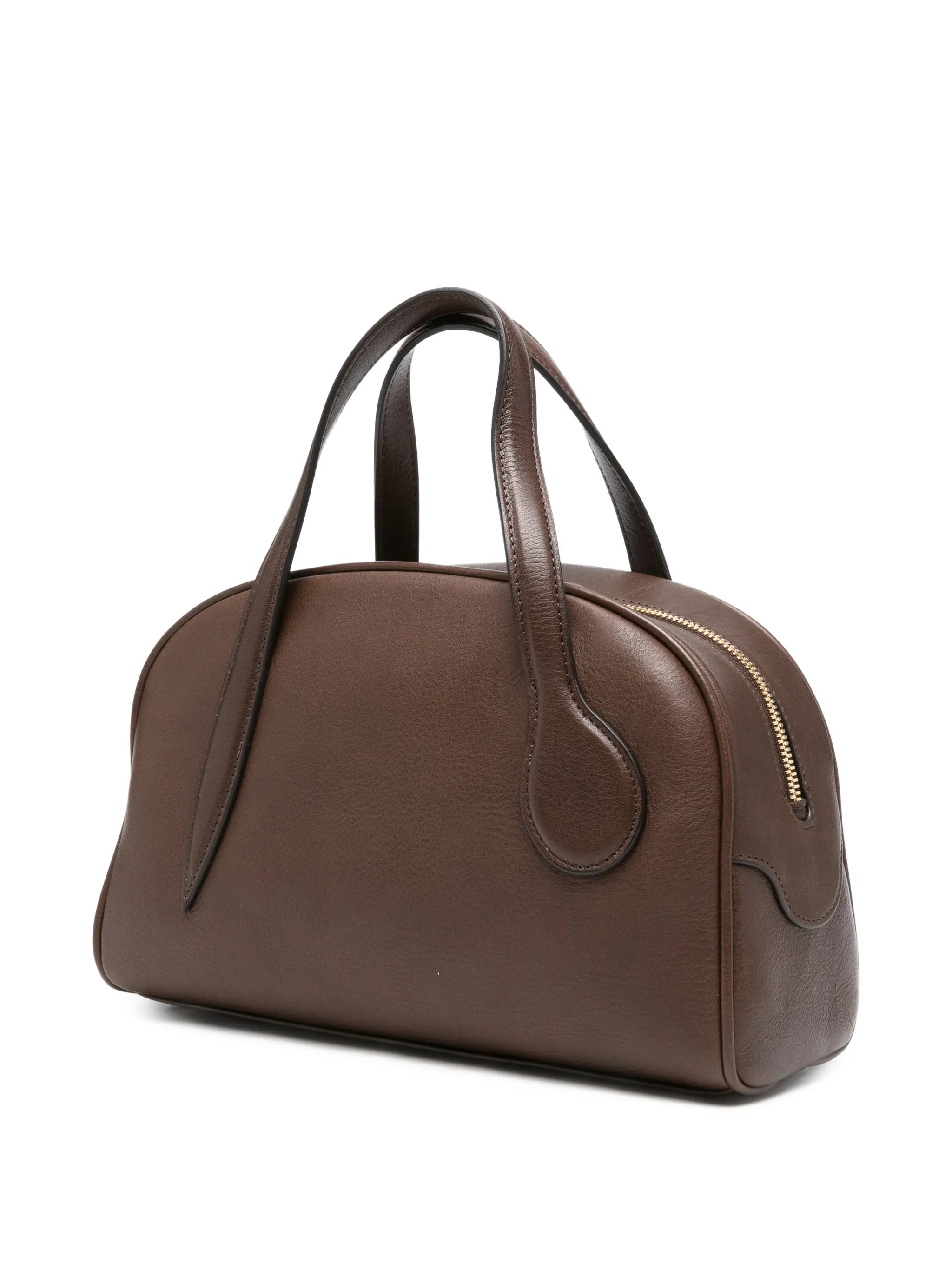 mini bowling smooth leather tote bag