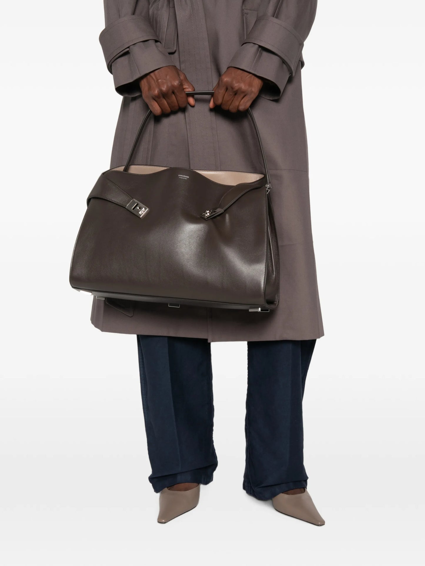 Hug Soft bi-color calfskin shoulder bag