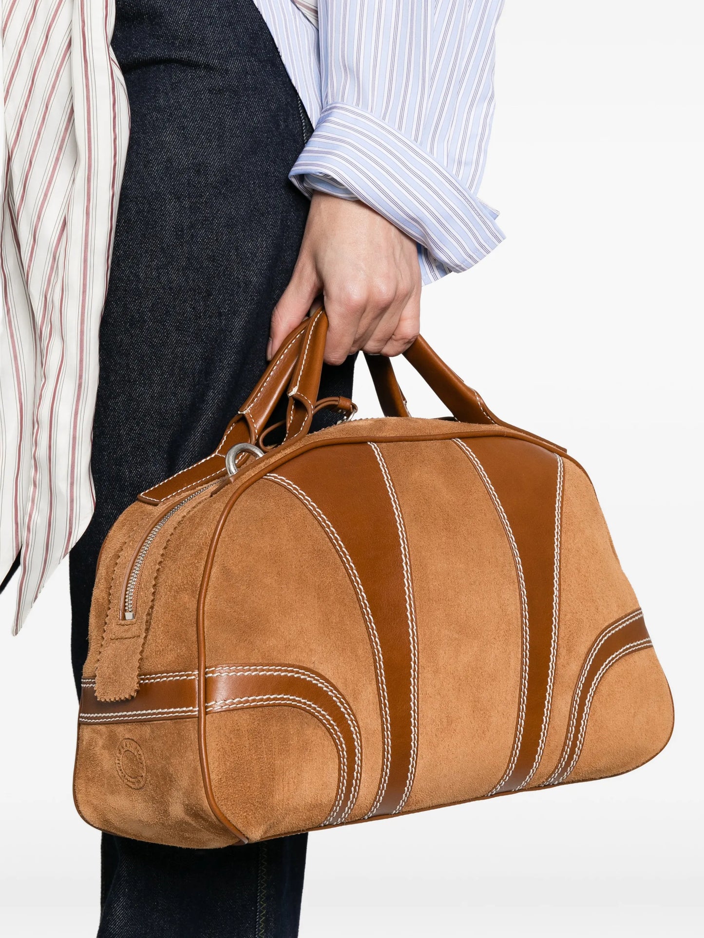 suede leather tote bag