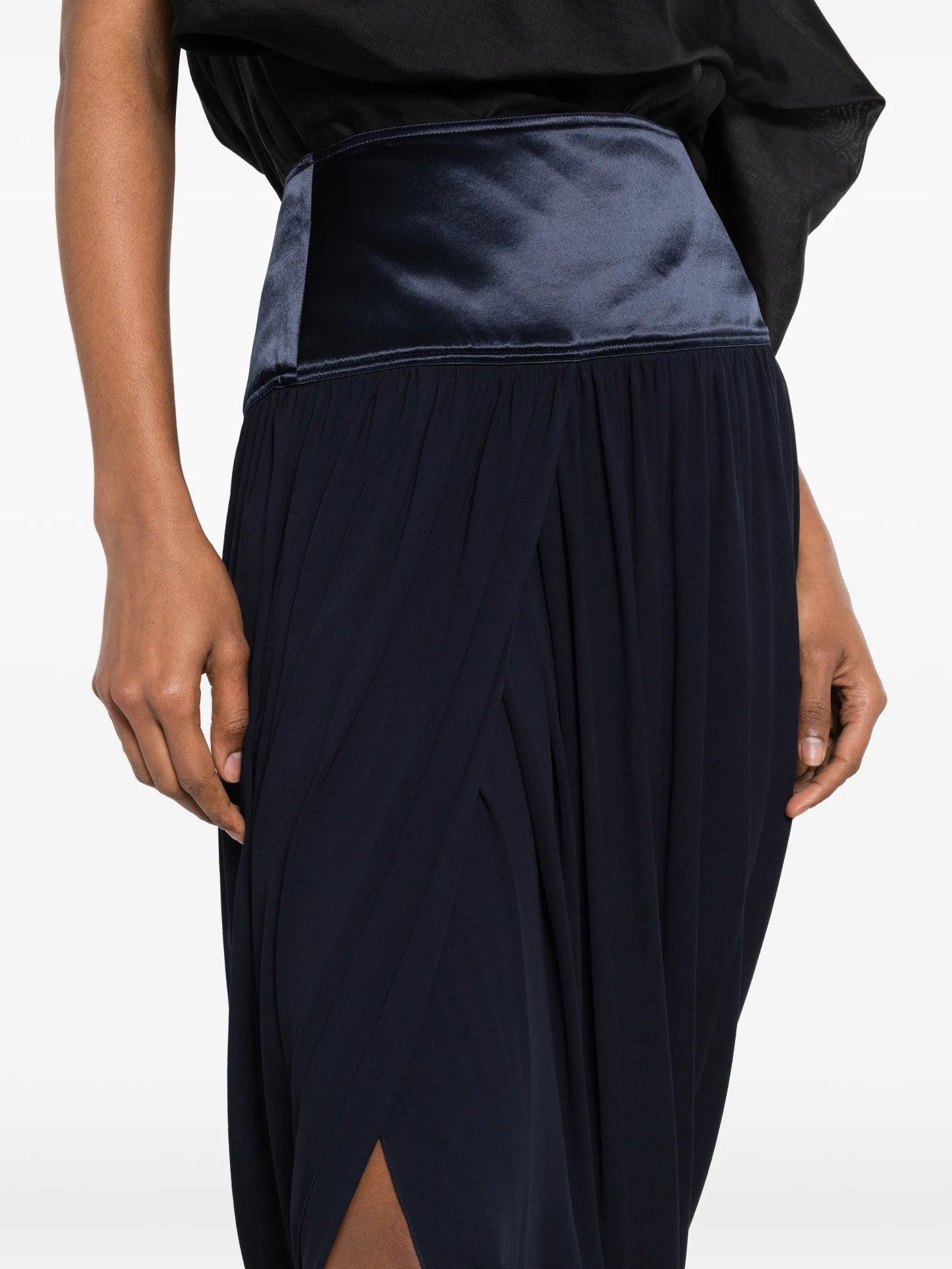 draped asymmetric skirt