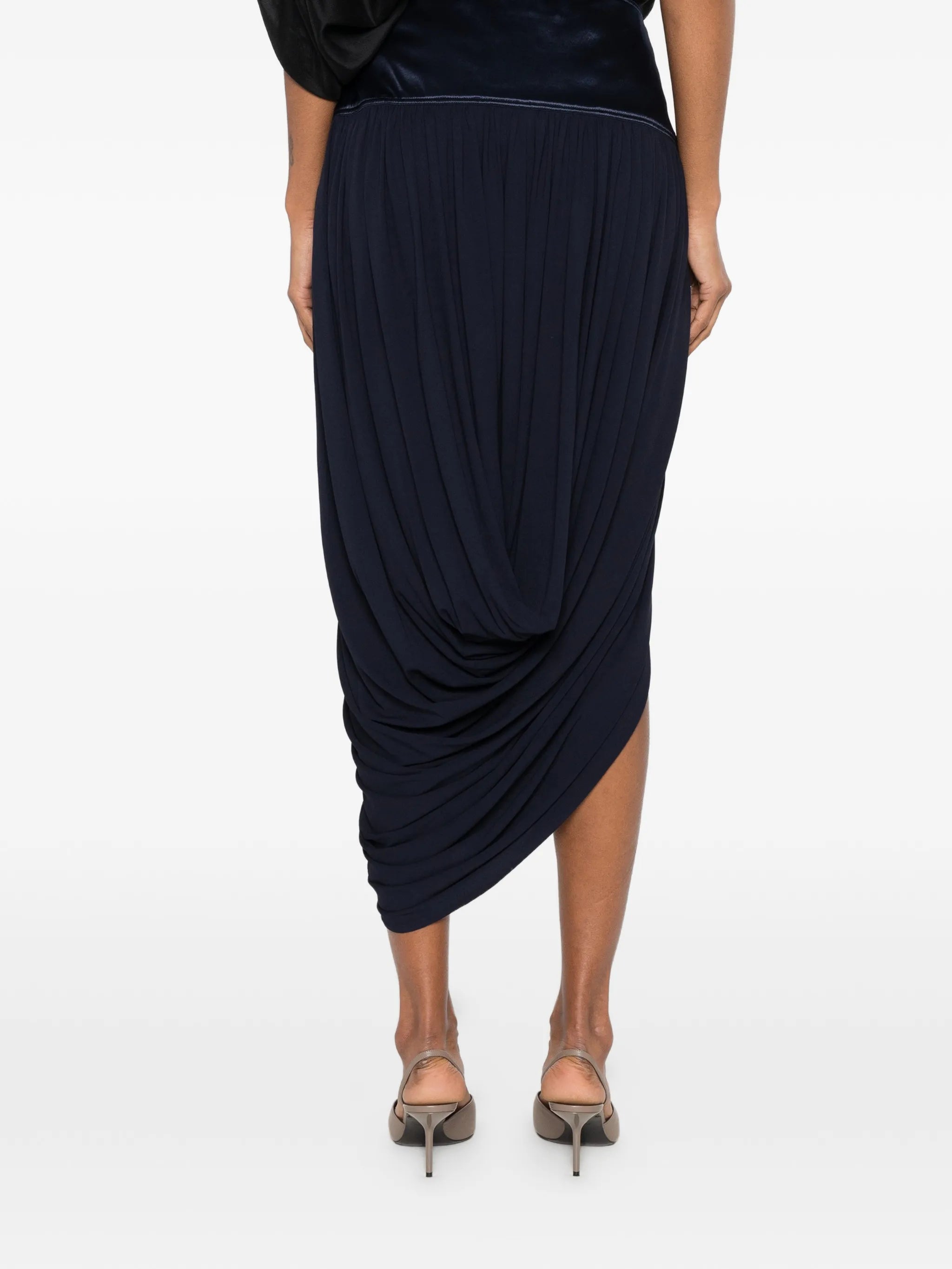 draped asymmetric skirt