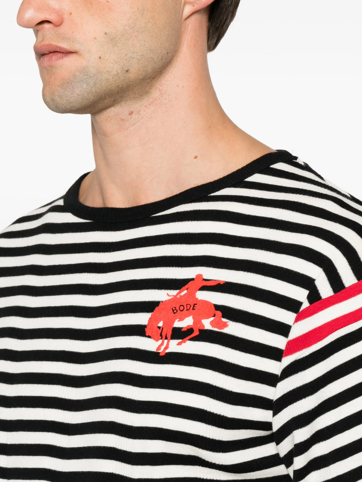 striped embroidered T-shirt