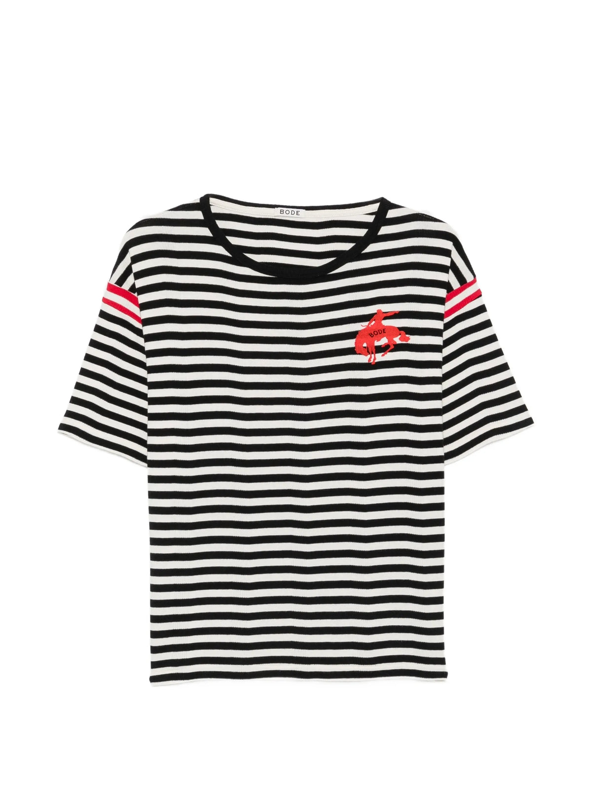 striped embroidered T-shirt