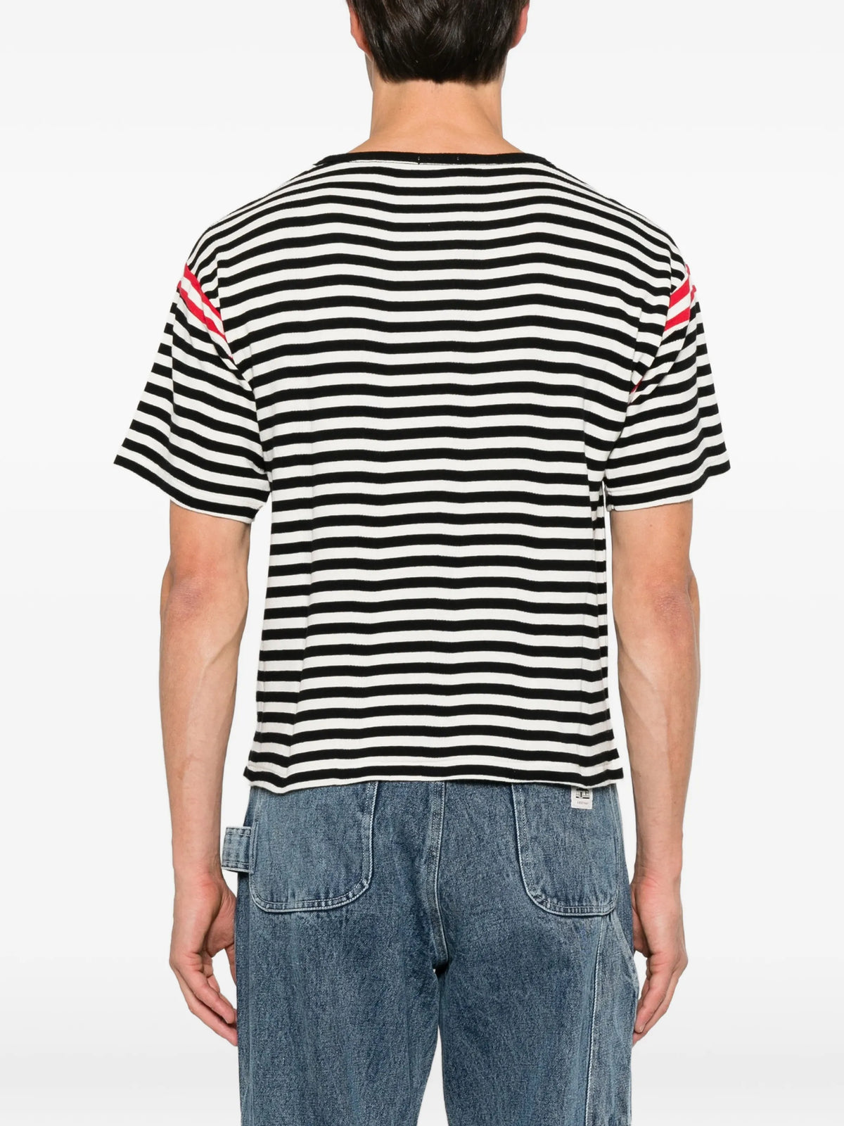 striped embroidered T-shirt