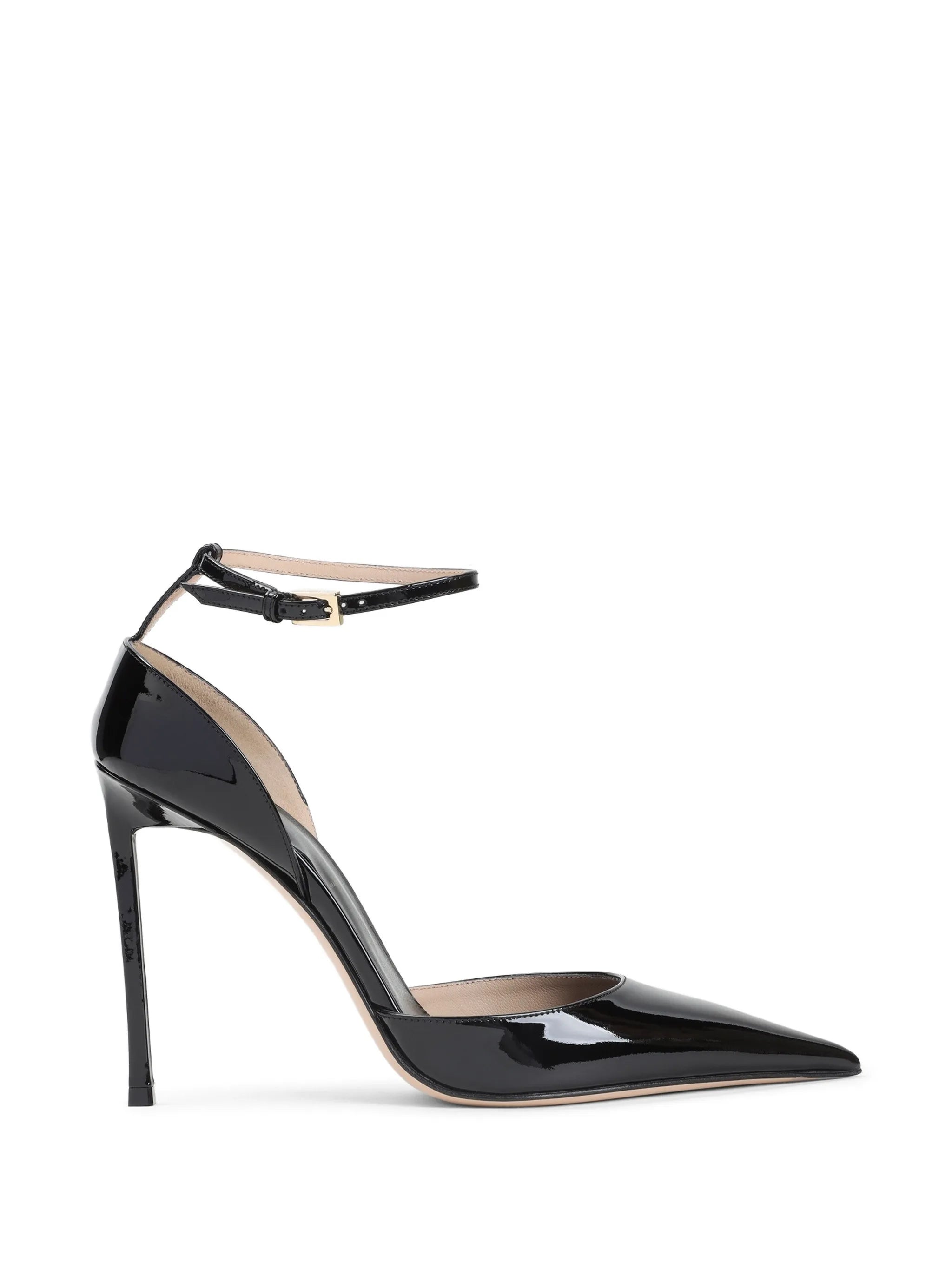 patent leather Vertigo ankle strap pumps