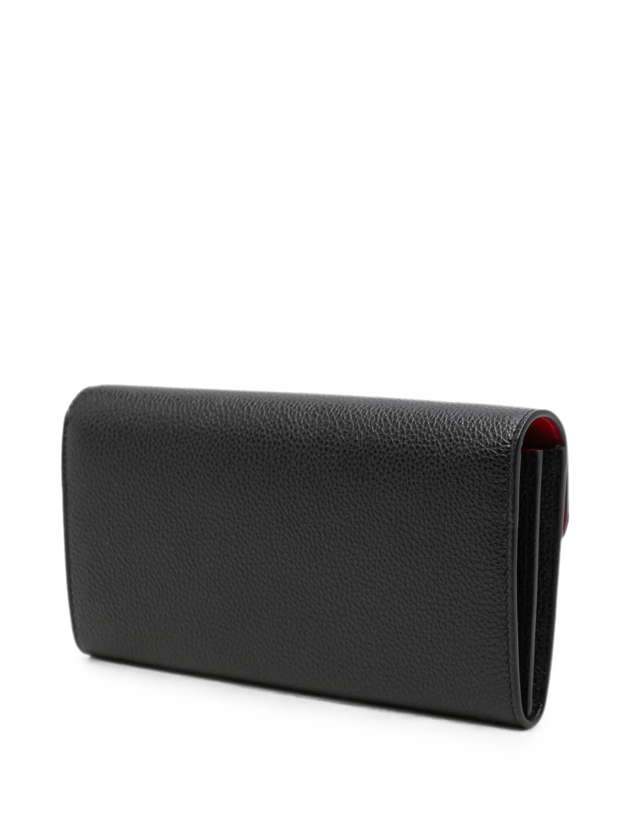 Double Gancini leather clutch bag