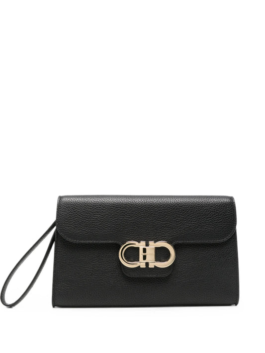 Double Gancini clutch bag