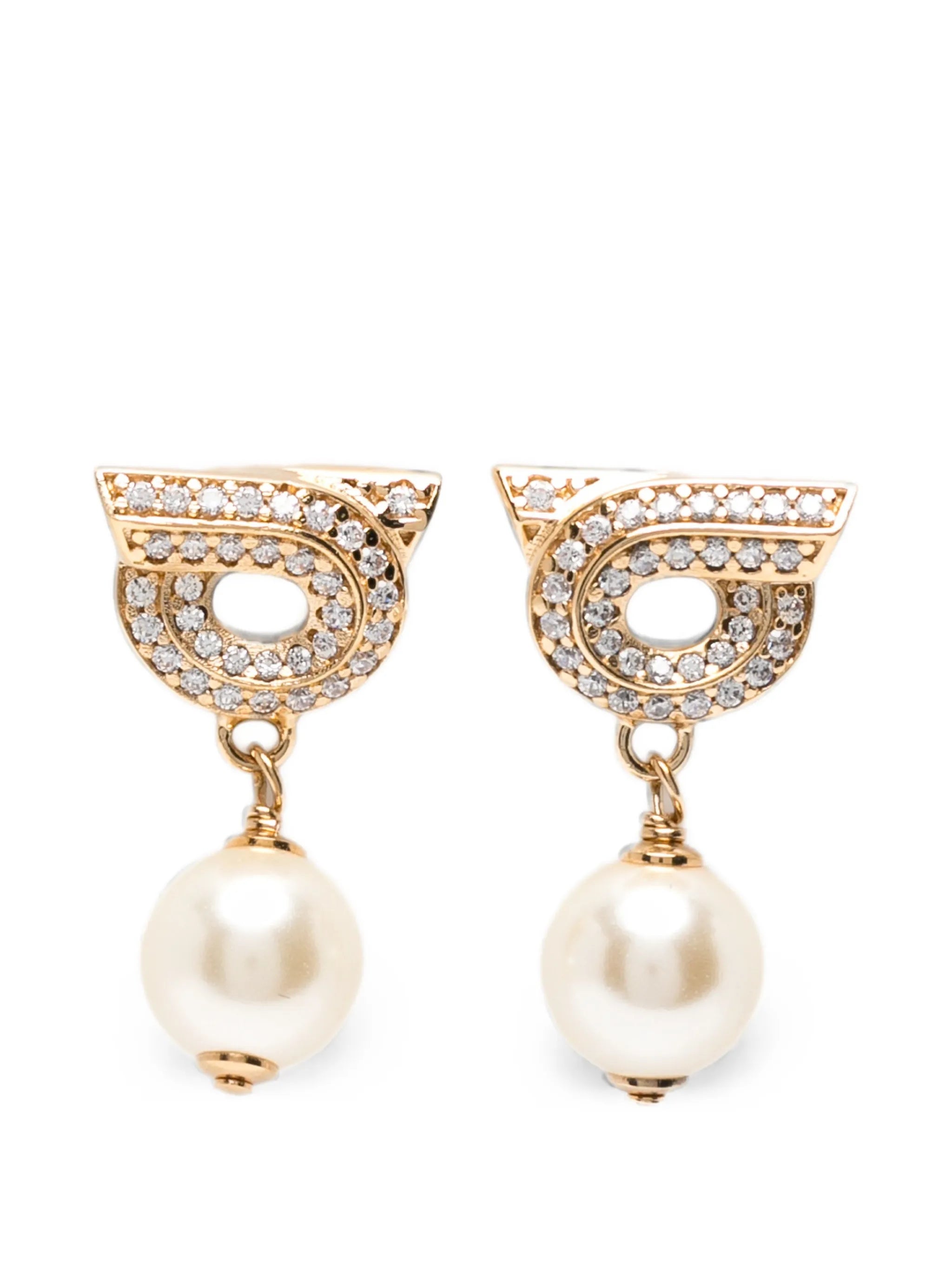 Gancini earrings with pearls and crystals