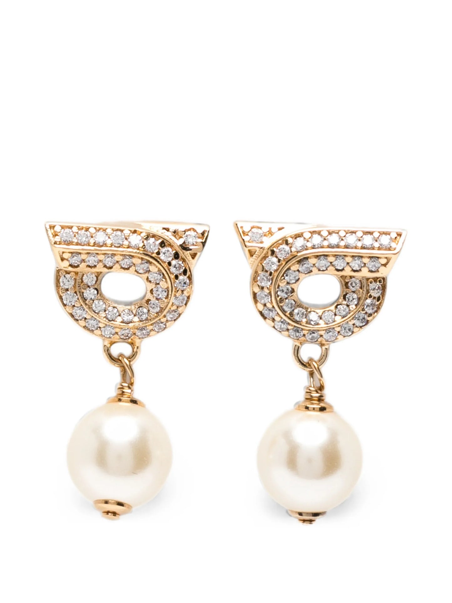 Gancini earrings with pearls and crystals