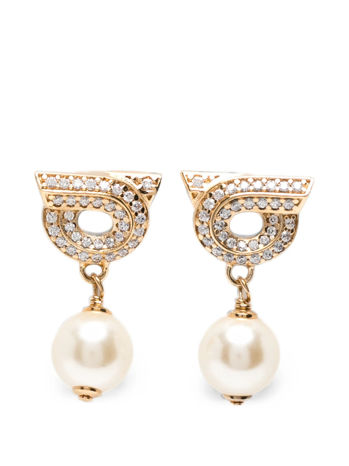 Gancini earrings with pearls and crystals