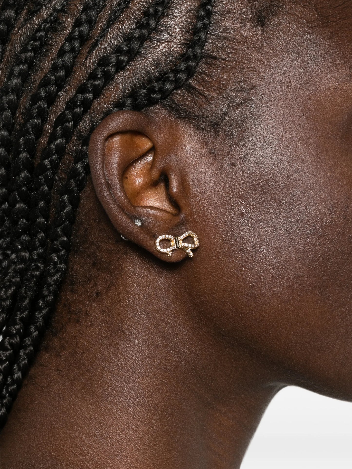 crystal-embellished bow earrings