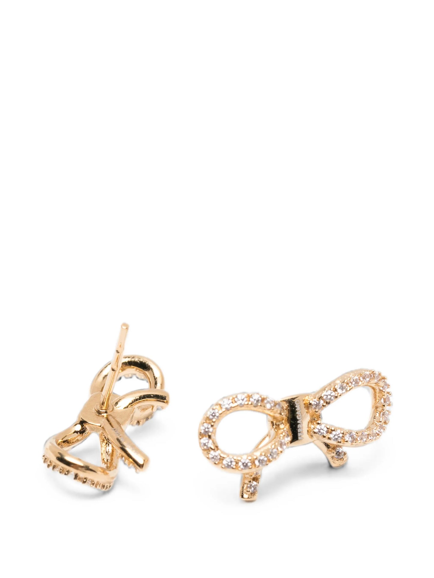 crystal-embellished bow earrings