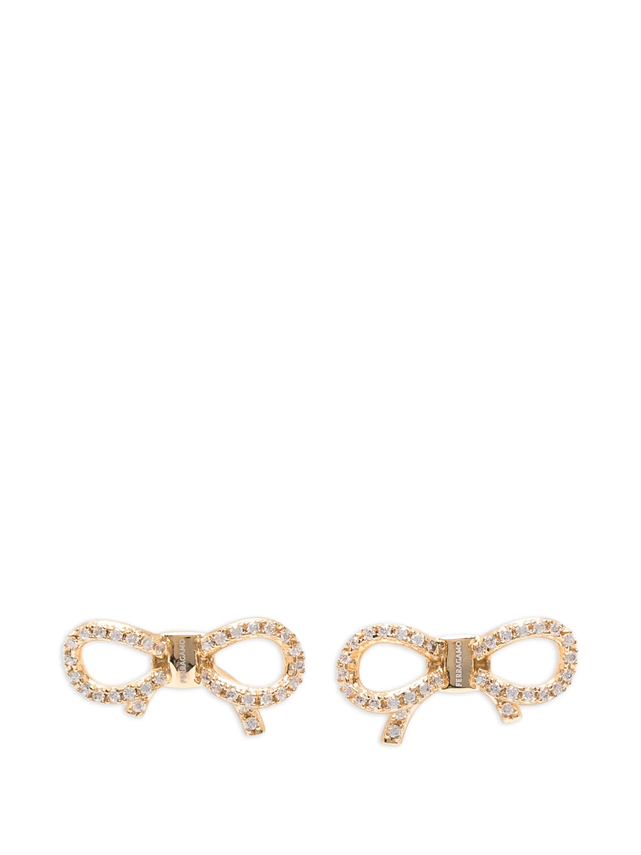 crystal-embellished bow earrings