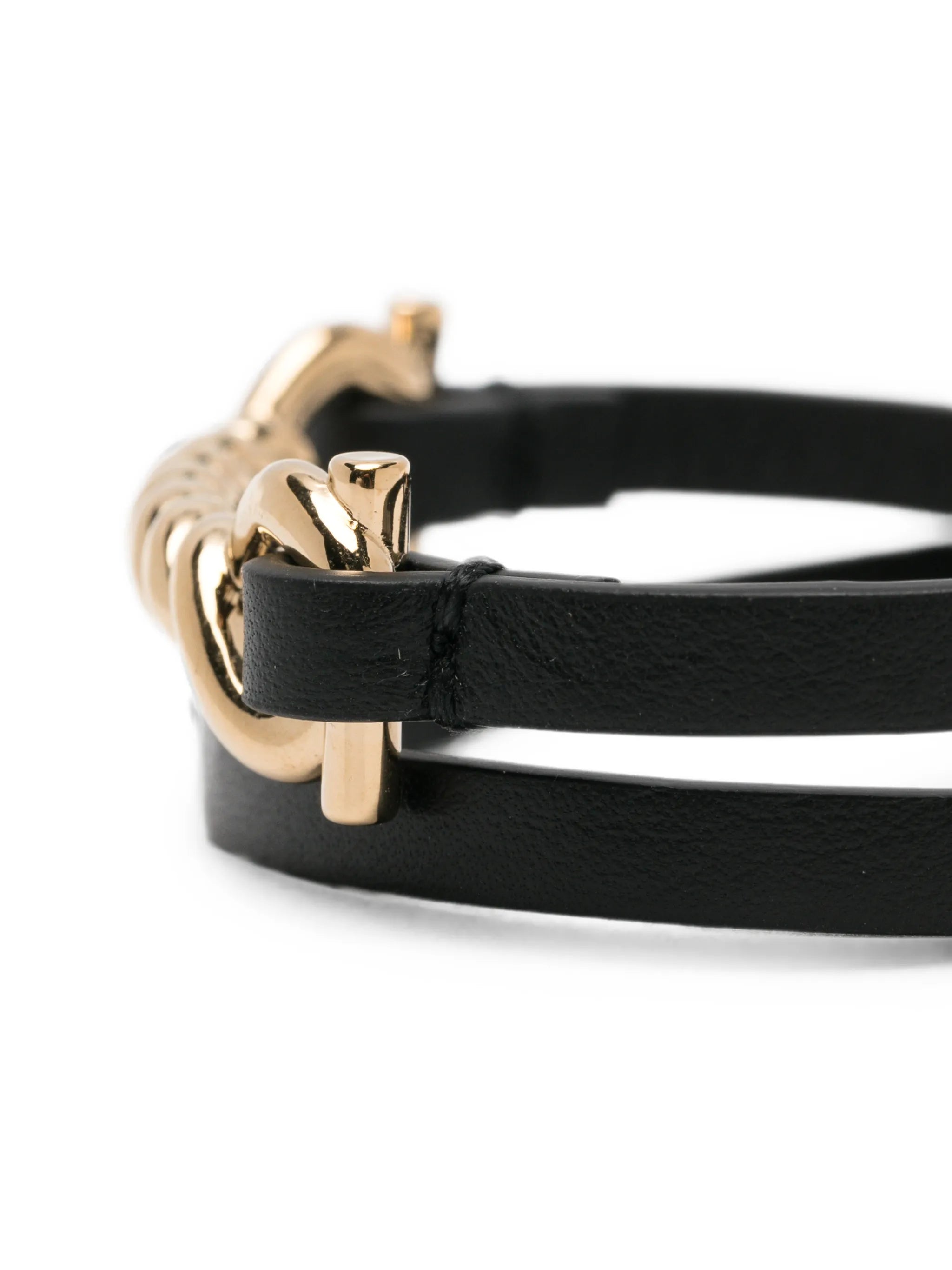 Twisted Gancini-plaque buckle bracelet