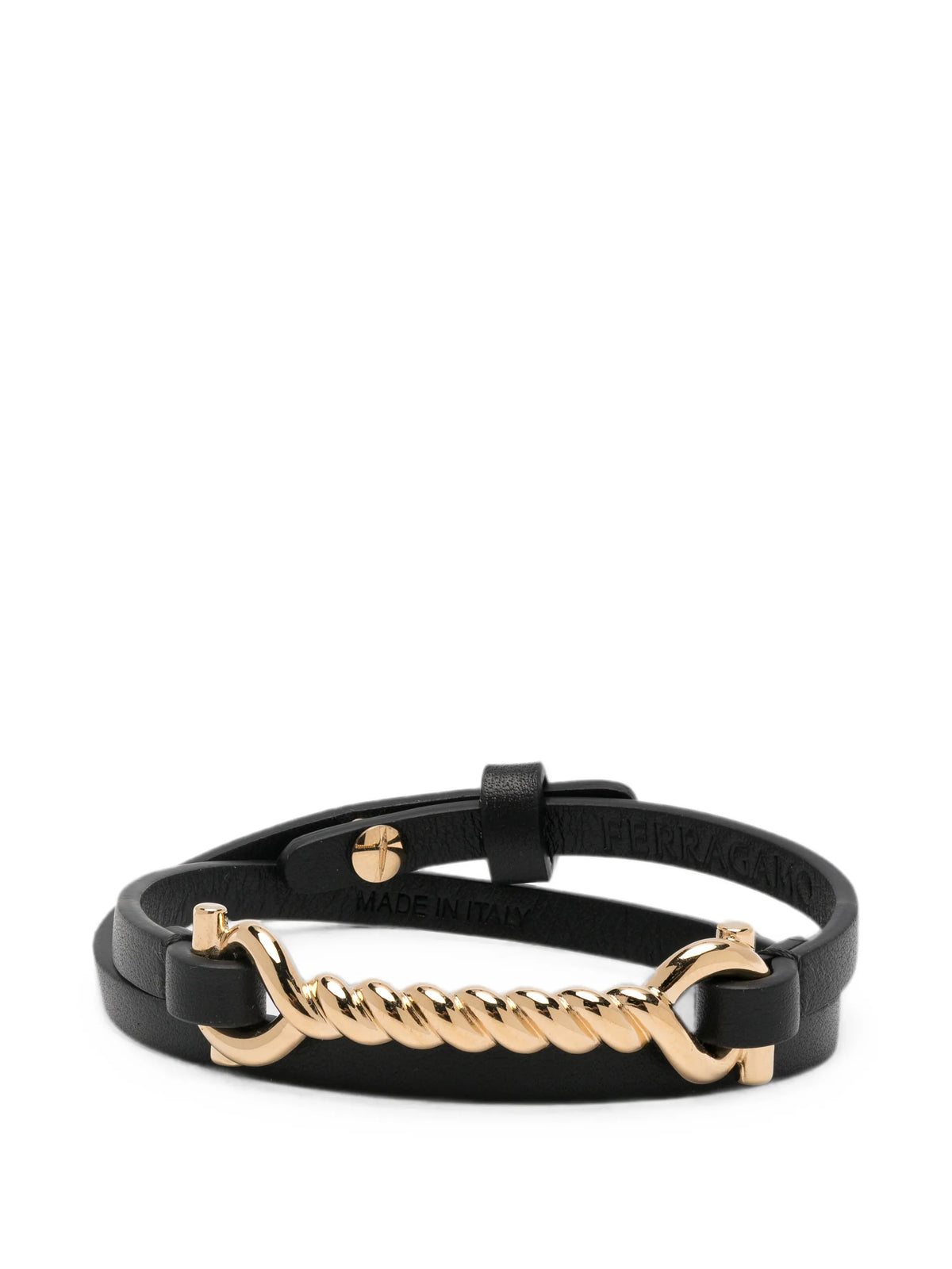 Twisted Gancini-plaque buckle bracelet