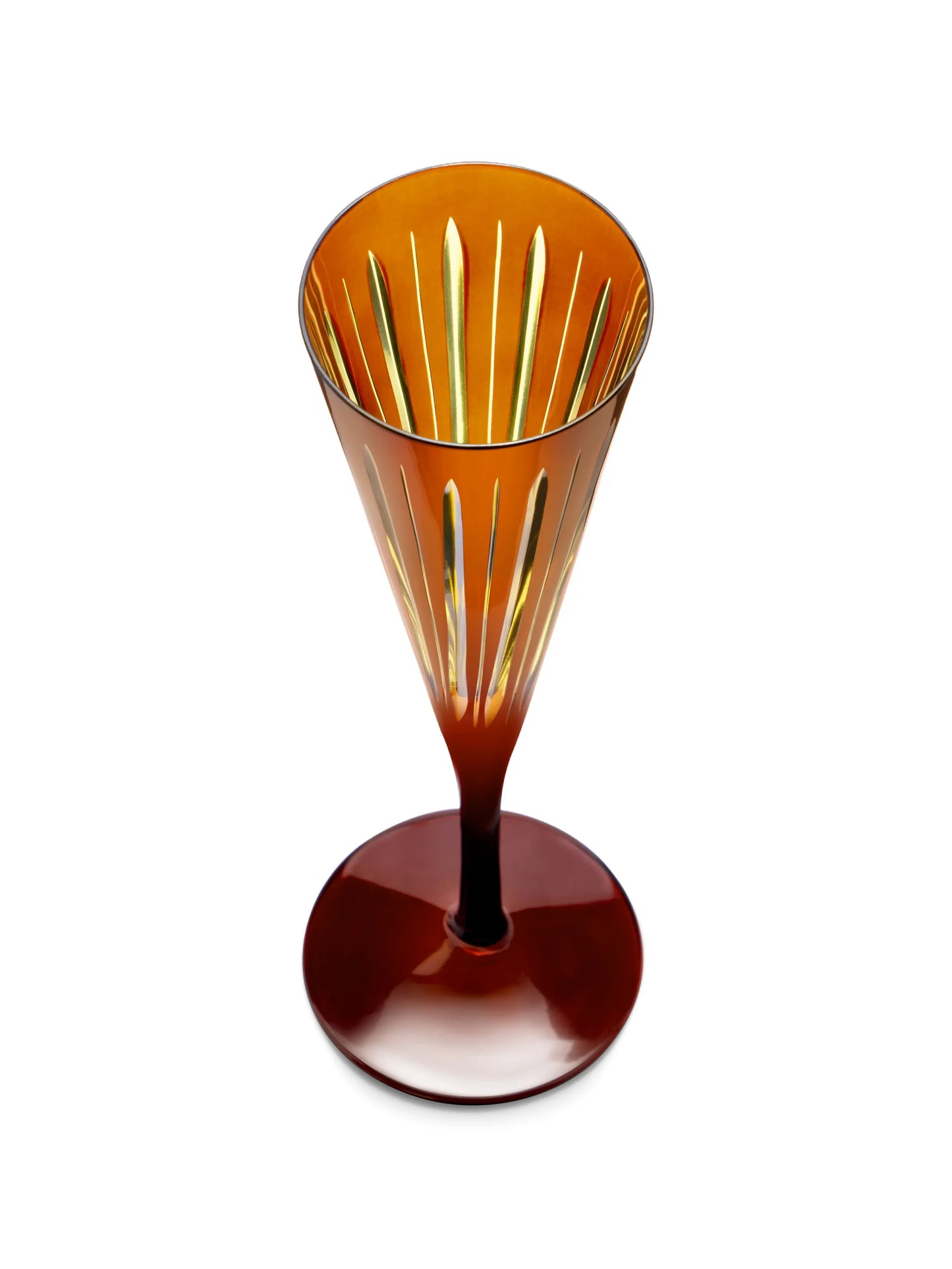 Prism champagne flutes (four-person setting)