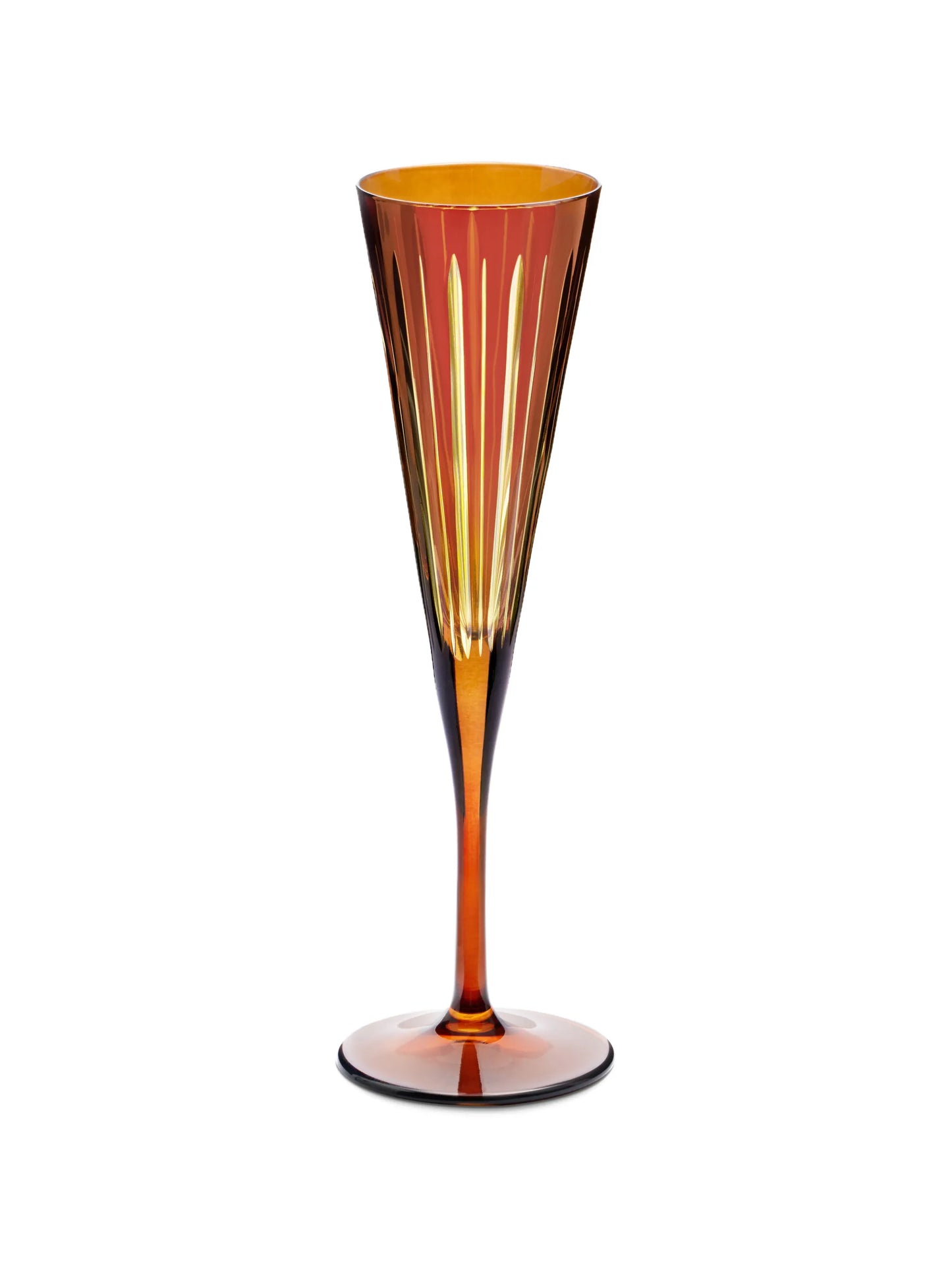Prism champagne flutes (four-person setting)