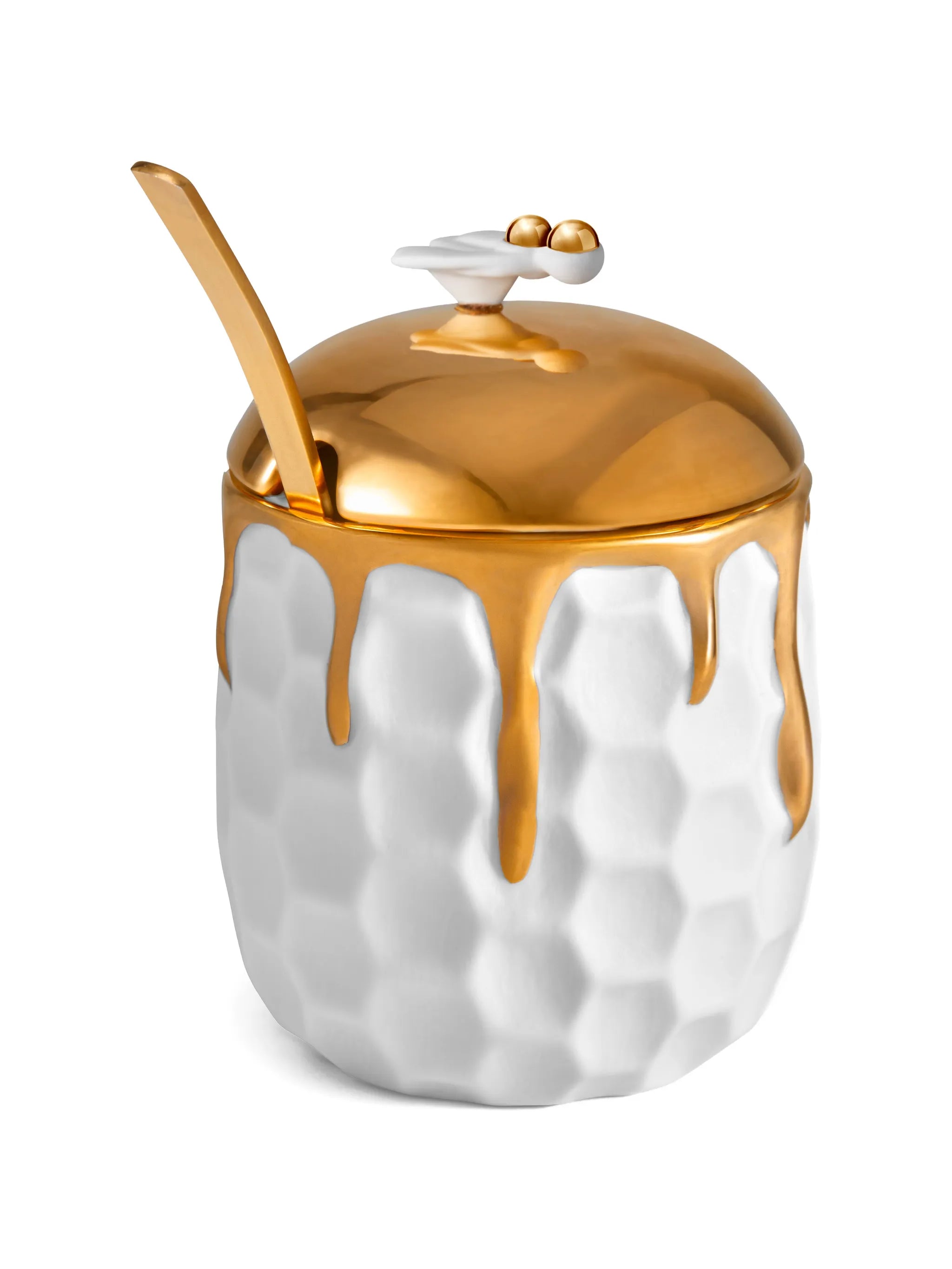 Beehive honey pot set