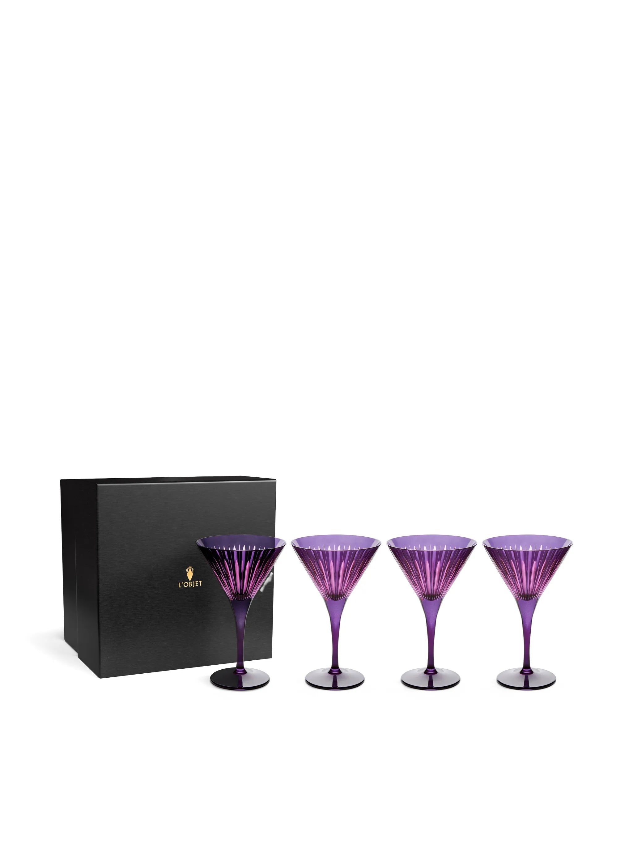 Prism martini glass - purple (set of four)