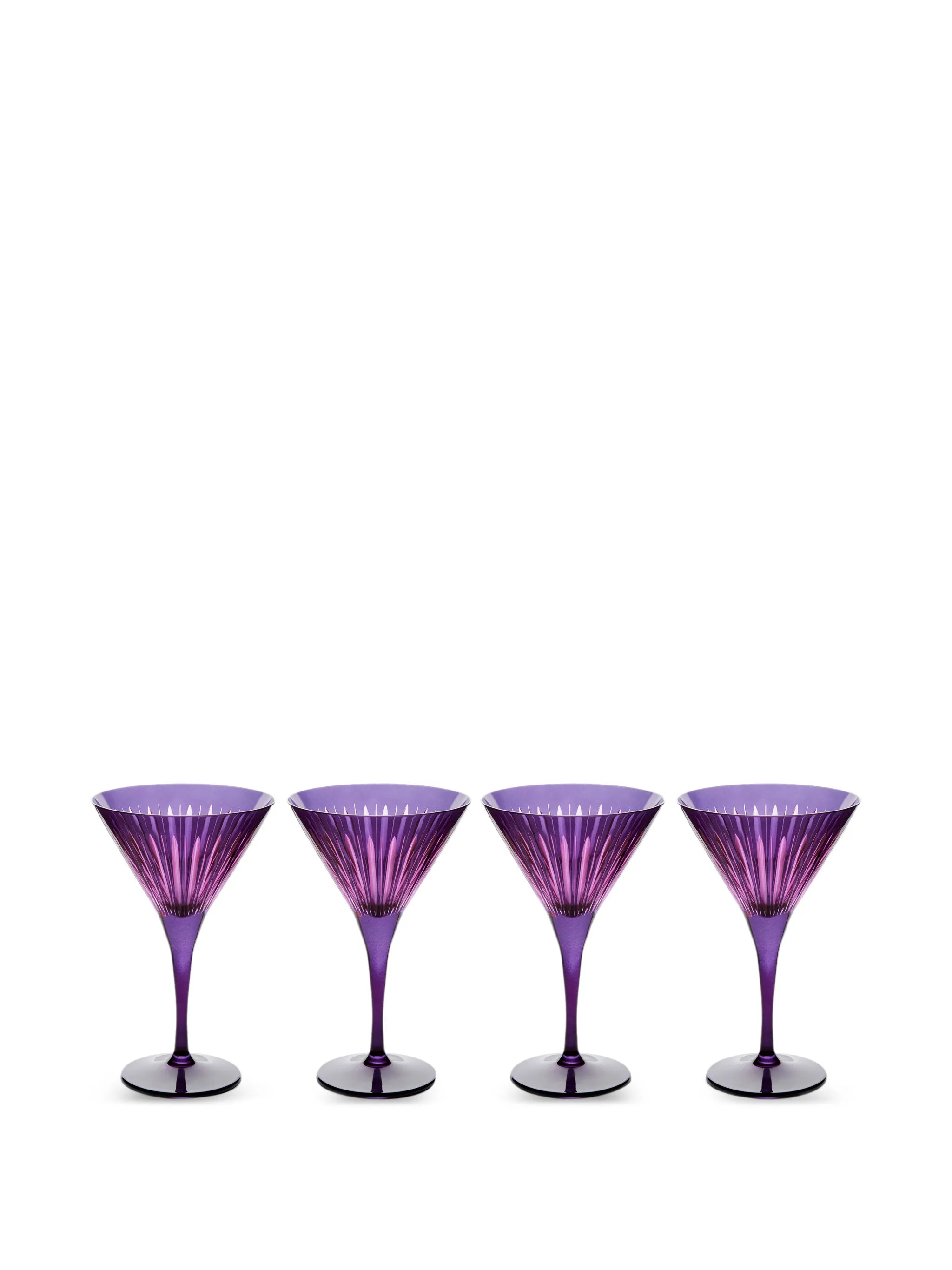 Prism martini glass - purple (set of four)