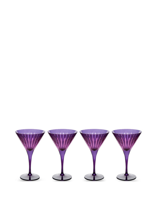Prism martini glass - purple (set of four)