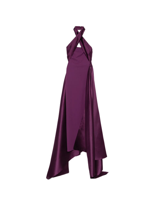 Rumi crossover-neck maxi dress