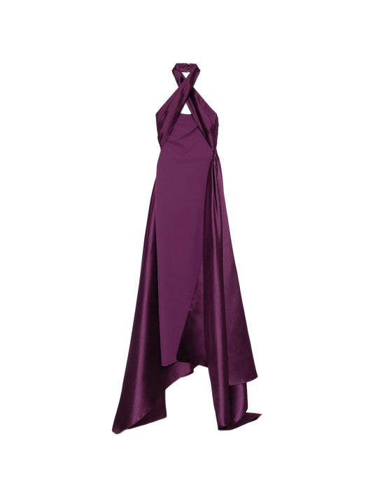 Rumi crossover-neck maxi dress