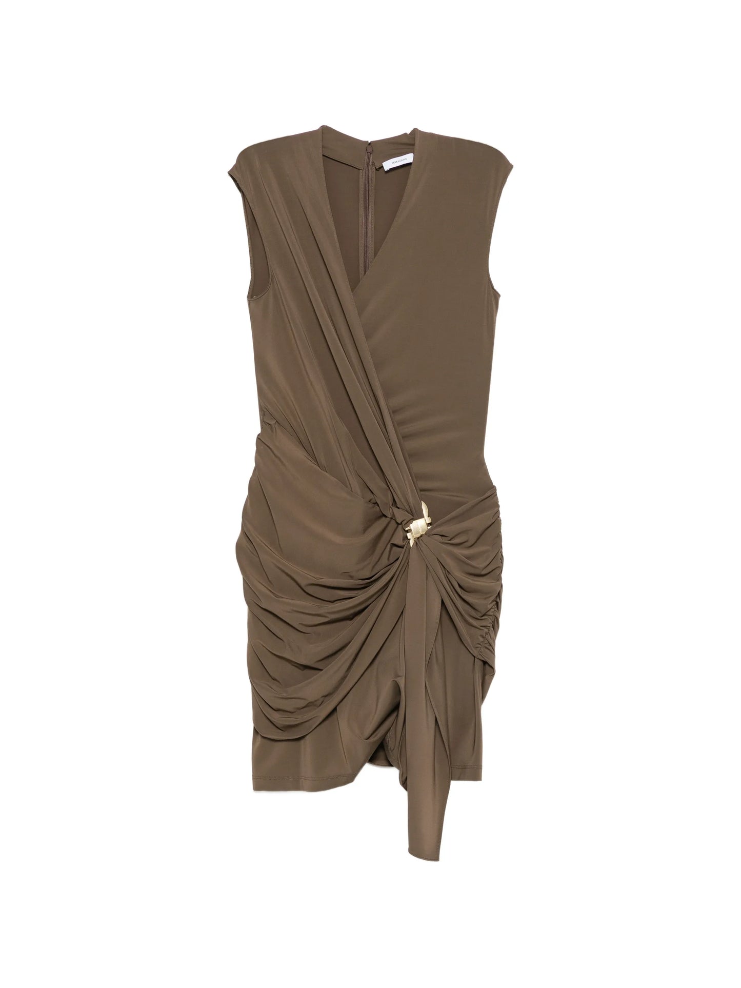 knot-detail ruched dress