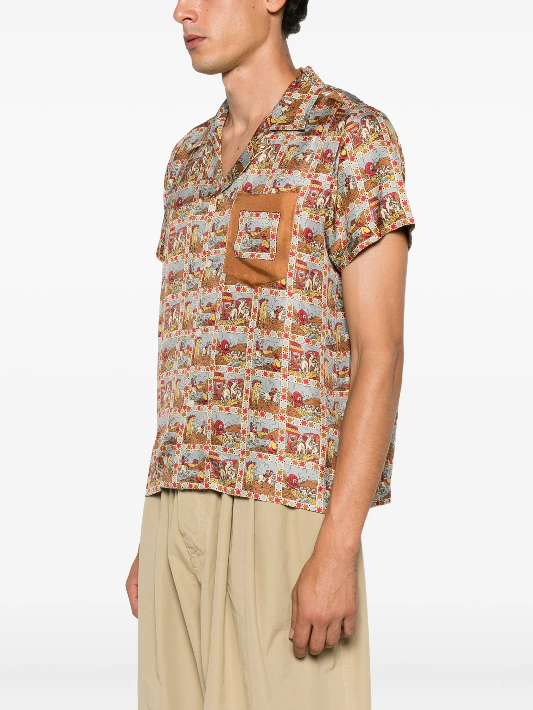 Cowboy Comic silk shirt