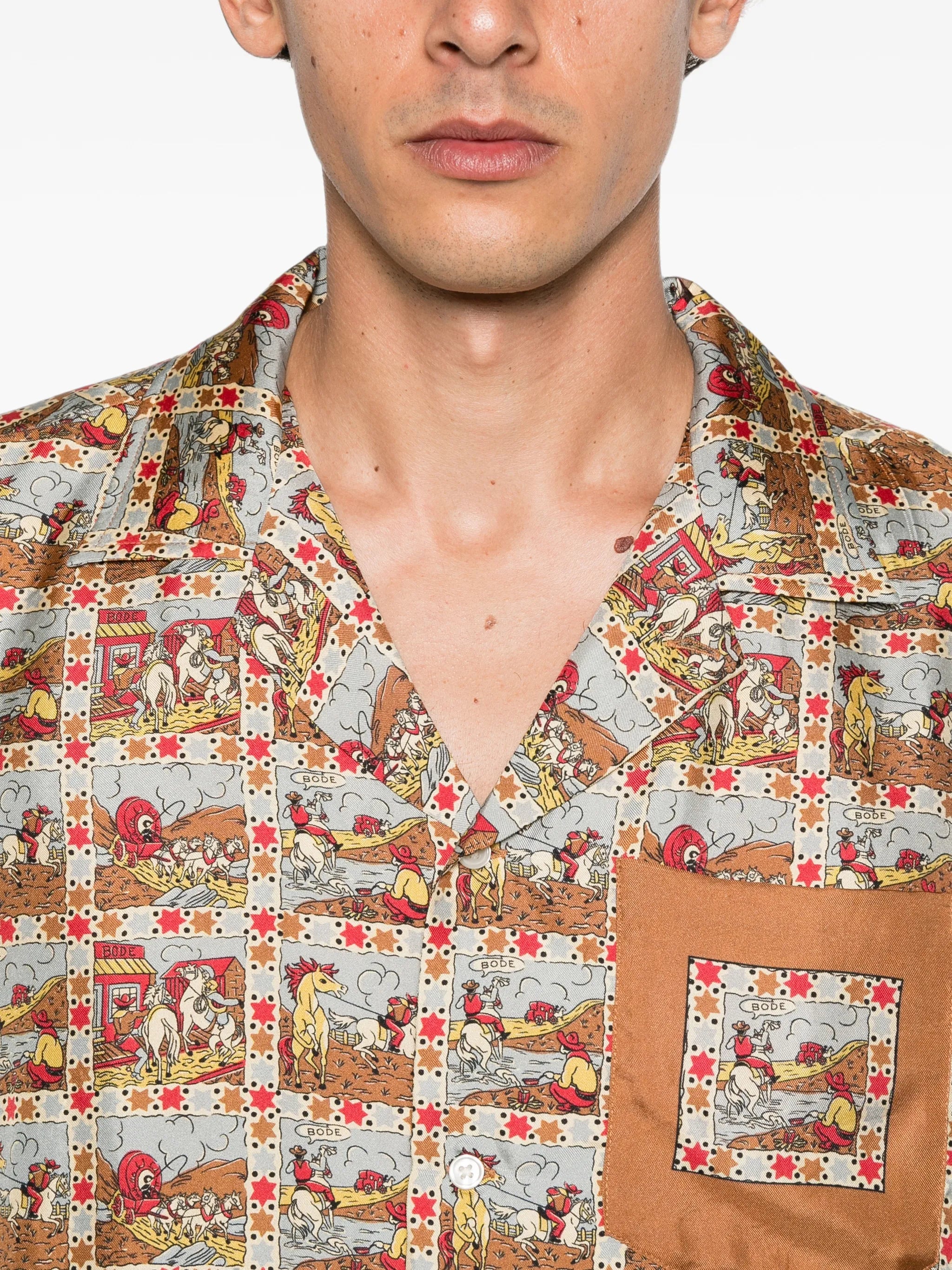 Cowboy Comic silk shirt