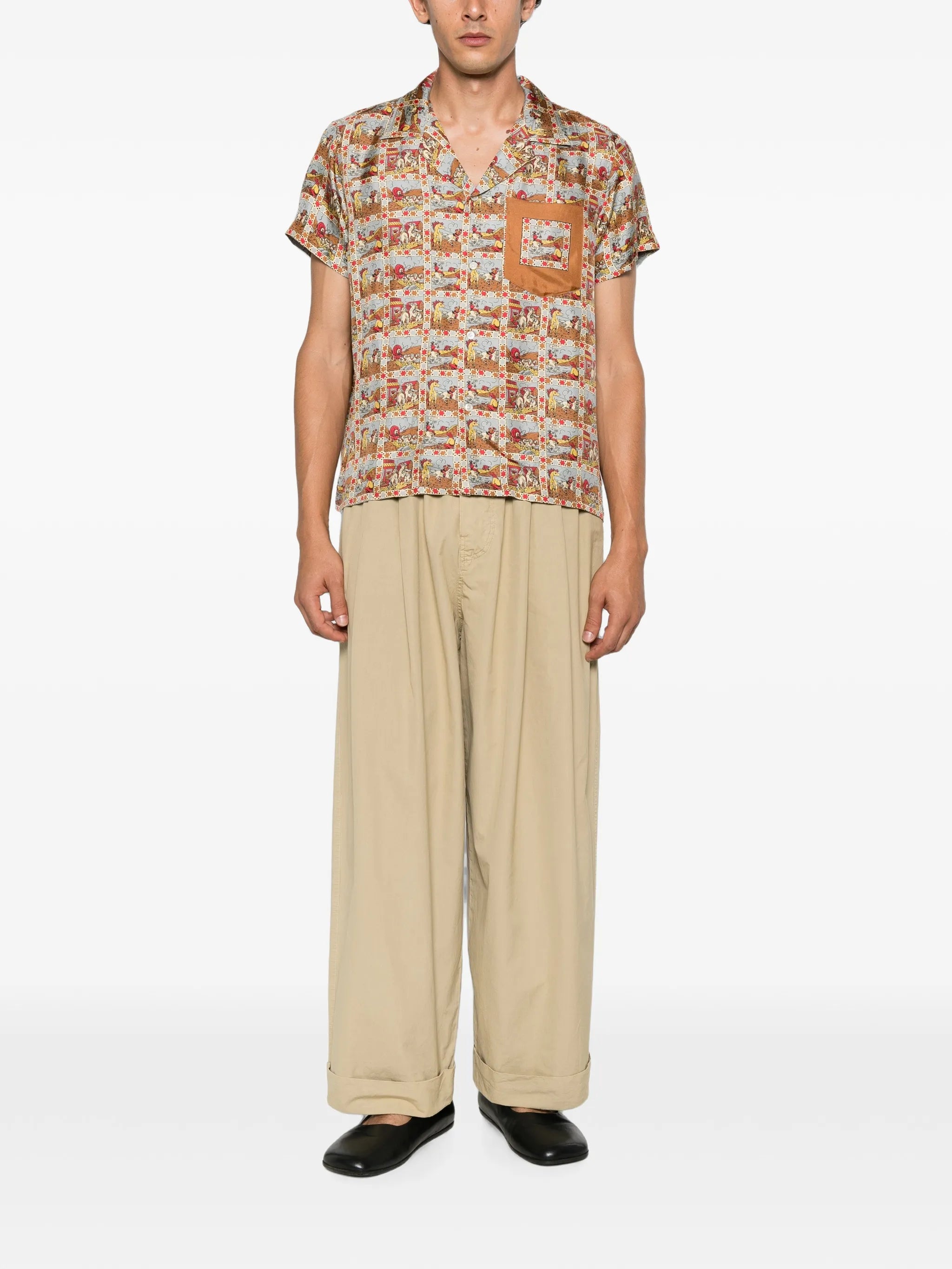 Cowboy Comic silk shirt