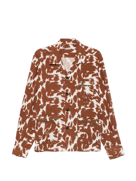 cow-print flannel shirt