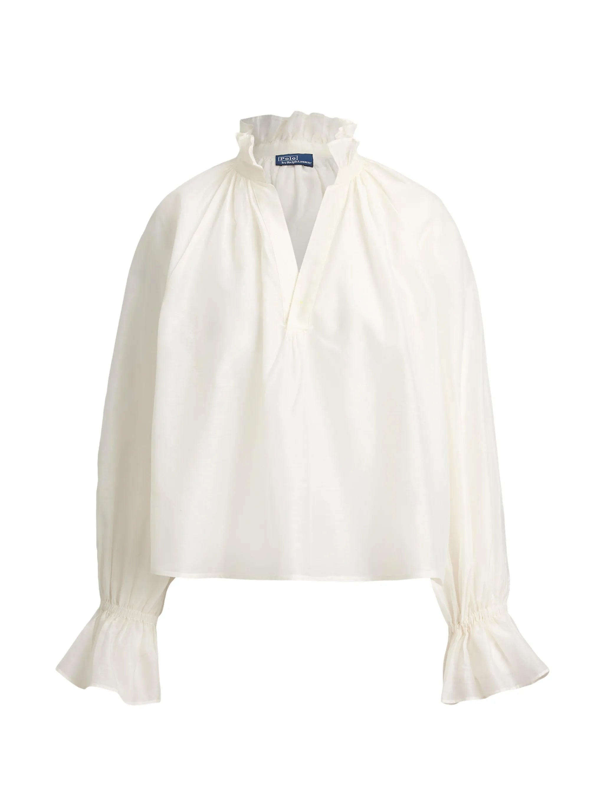 ruffled split-placket blouse