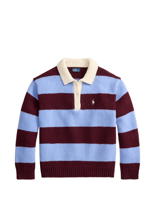 striped rugby polo sweater