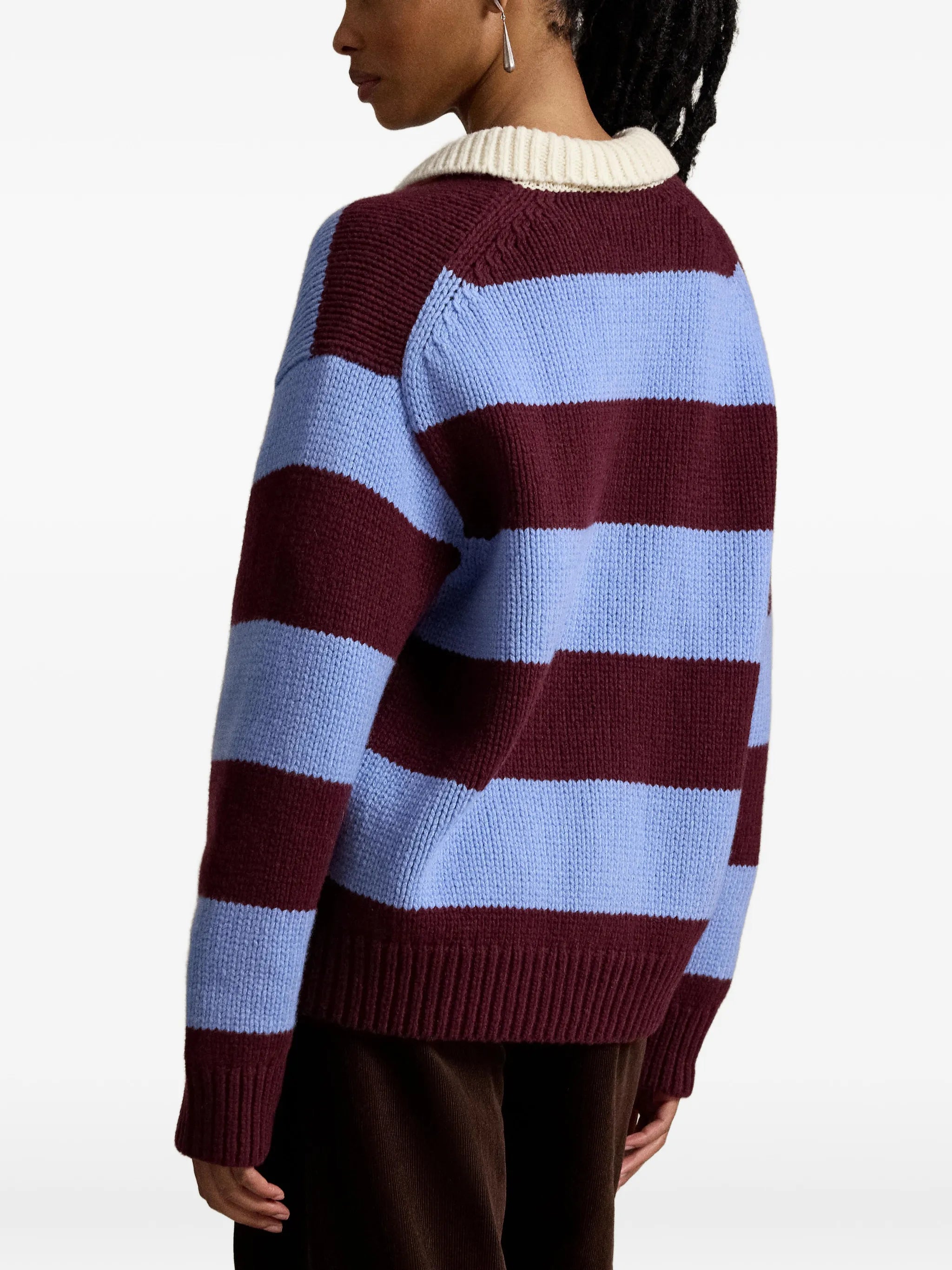 striped rugby polo sweater