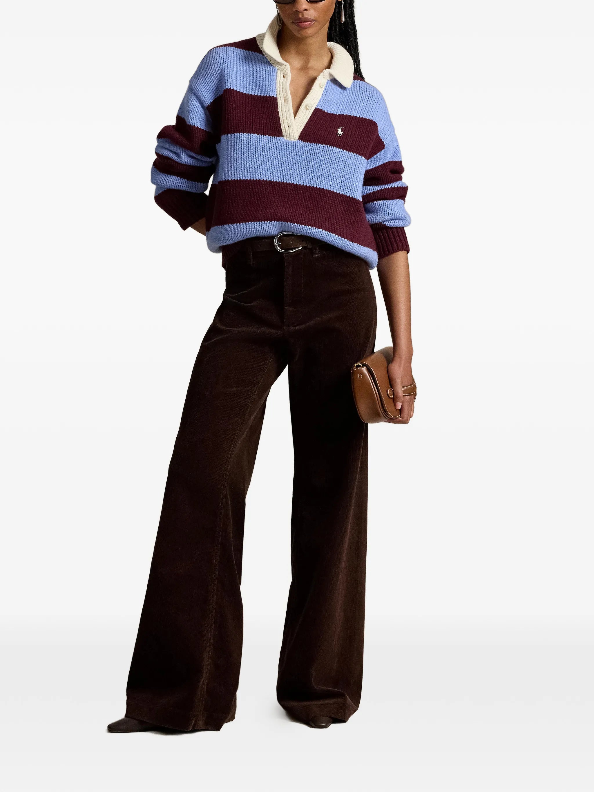 striped rugby polo sweater